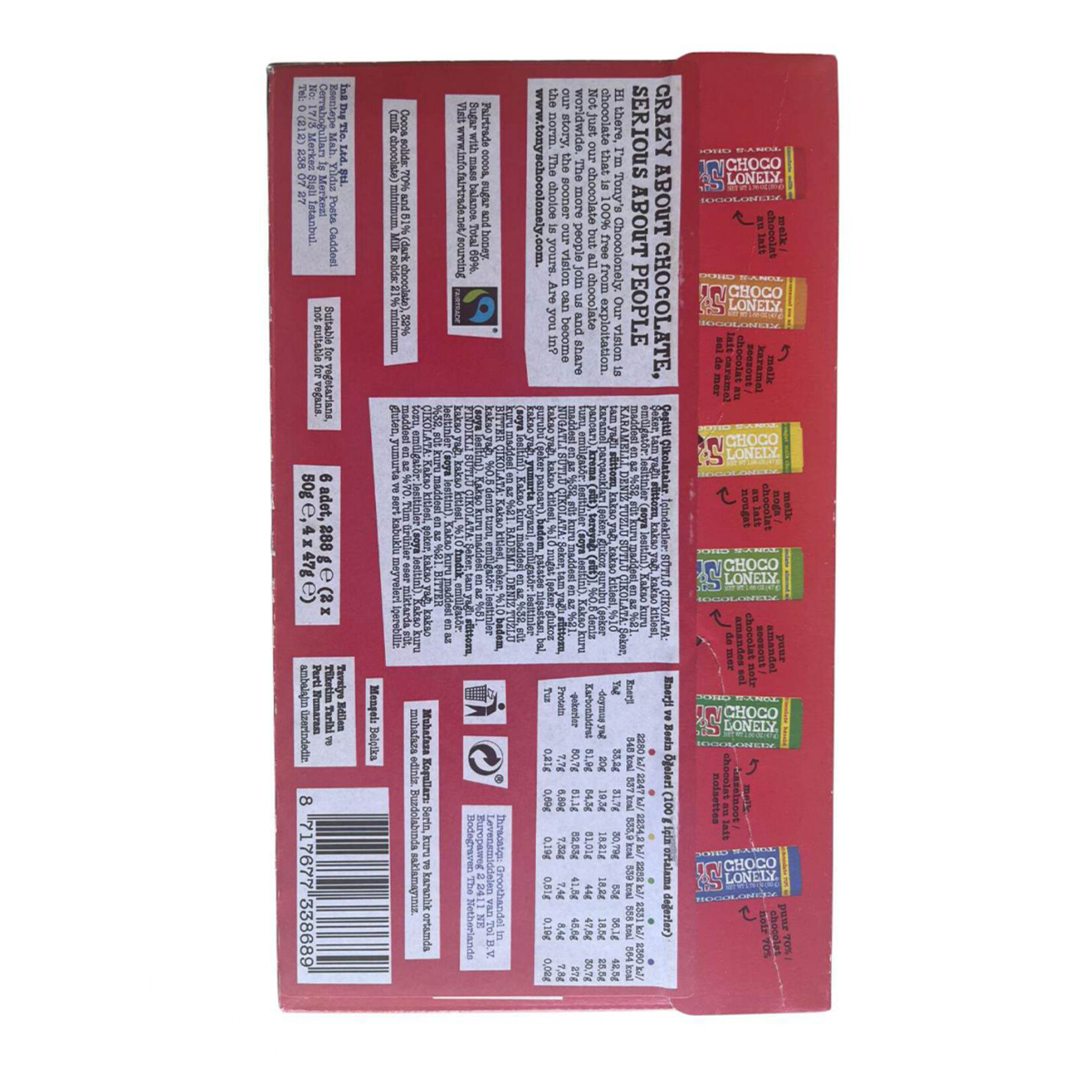 Tony's Çeşitli Çikolatalar 288 G (2*50 G & 4*47 G) - Görsel 2