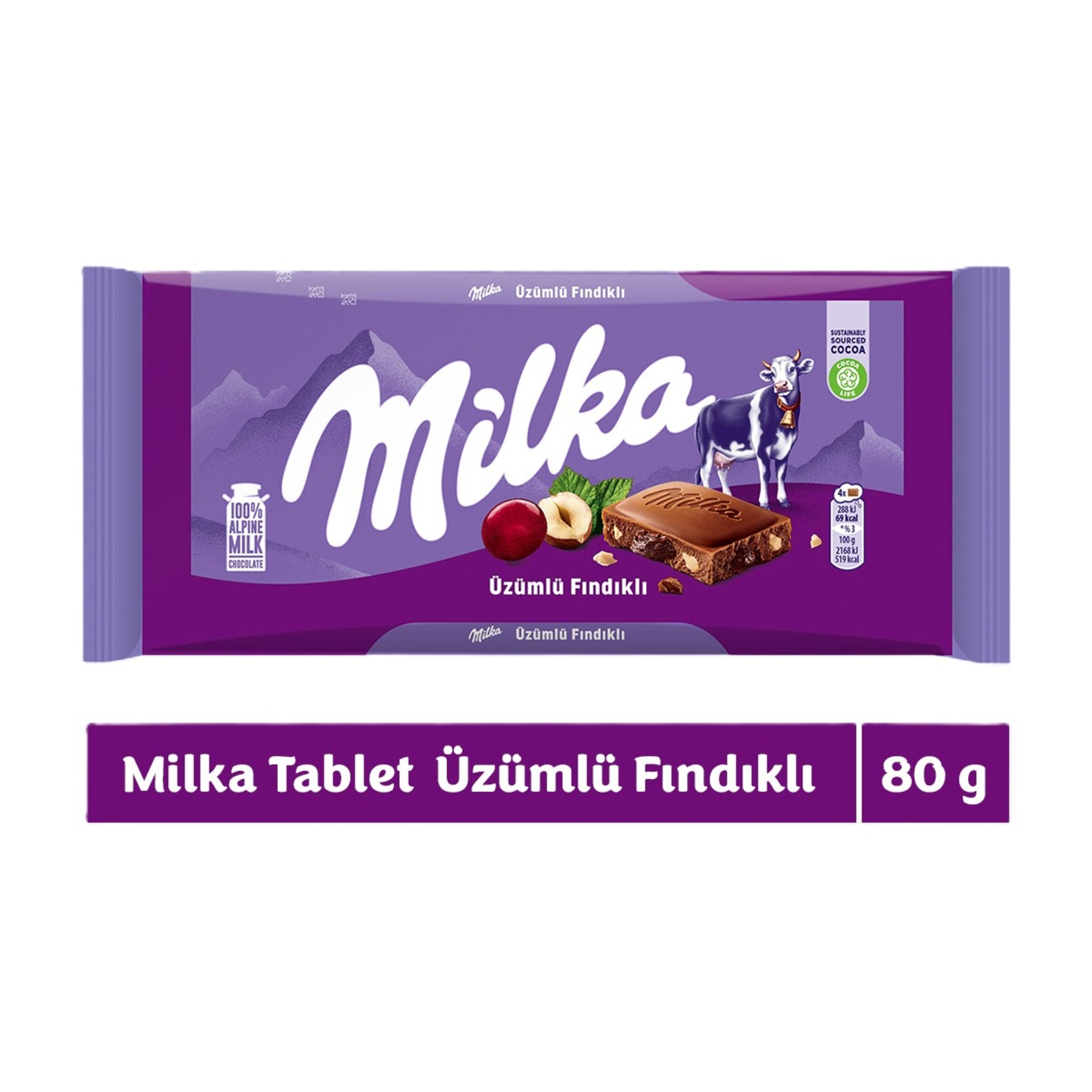 Milka Üzümlü Fındıklı Çikolata 80 G - Görsel 2