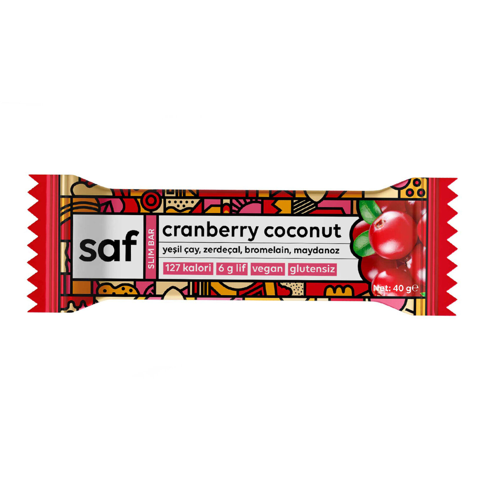 Saf Cranberry Coconut Slim Bar 40 G