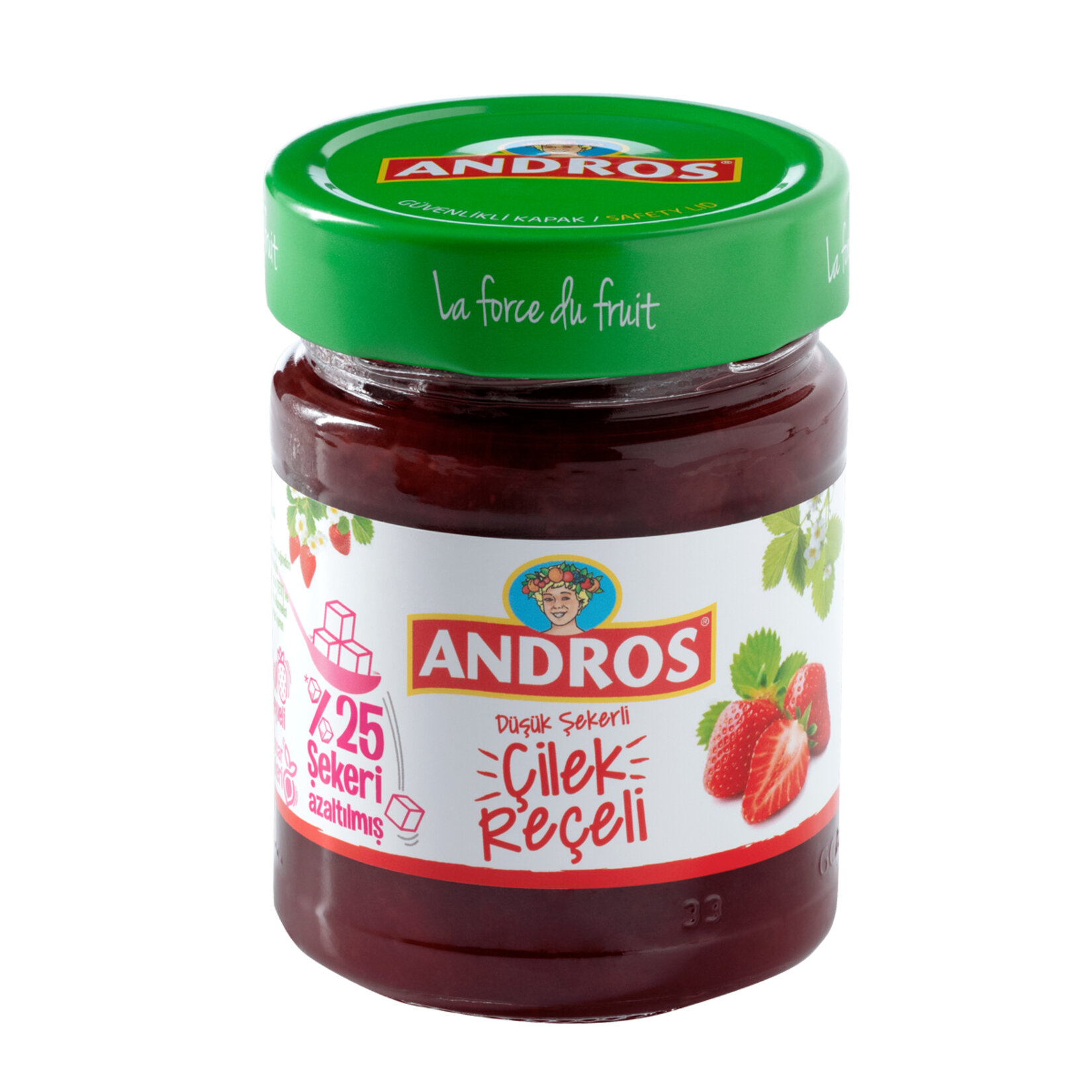 Andros %25 Şekeri Azaltılmış Çilek Reçeli 310G