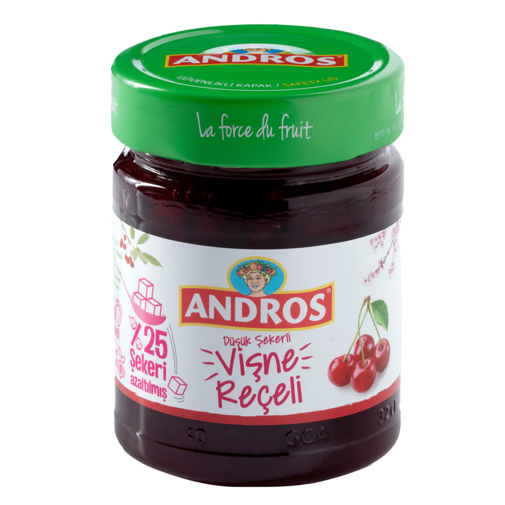 Andros %25 Şekeri Azaltılmış Vişne Reçeli 310G