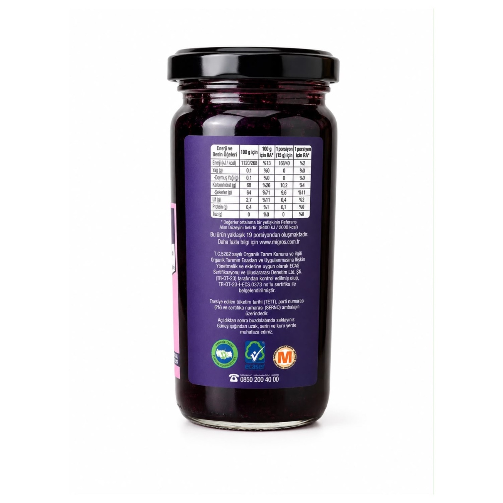 Migros Ekstra Organik Geleneksel Aronya Marmelatı 280 G - Görsel 2