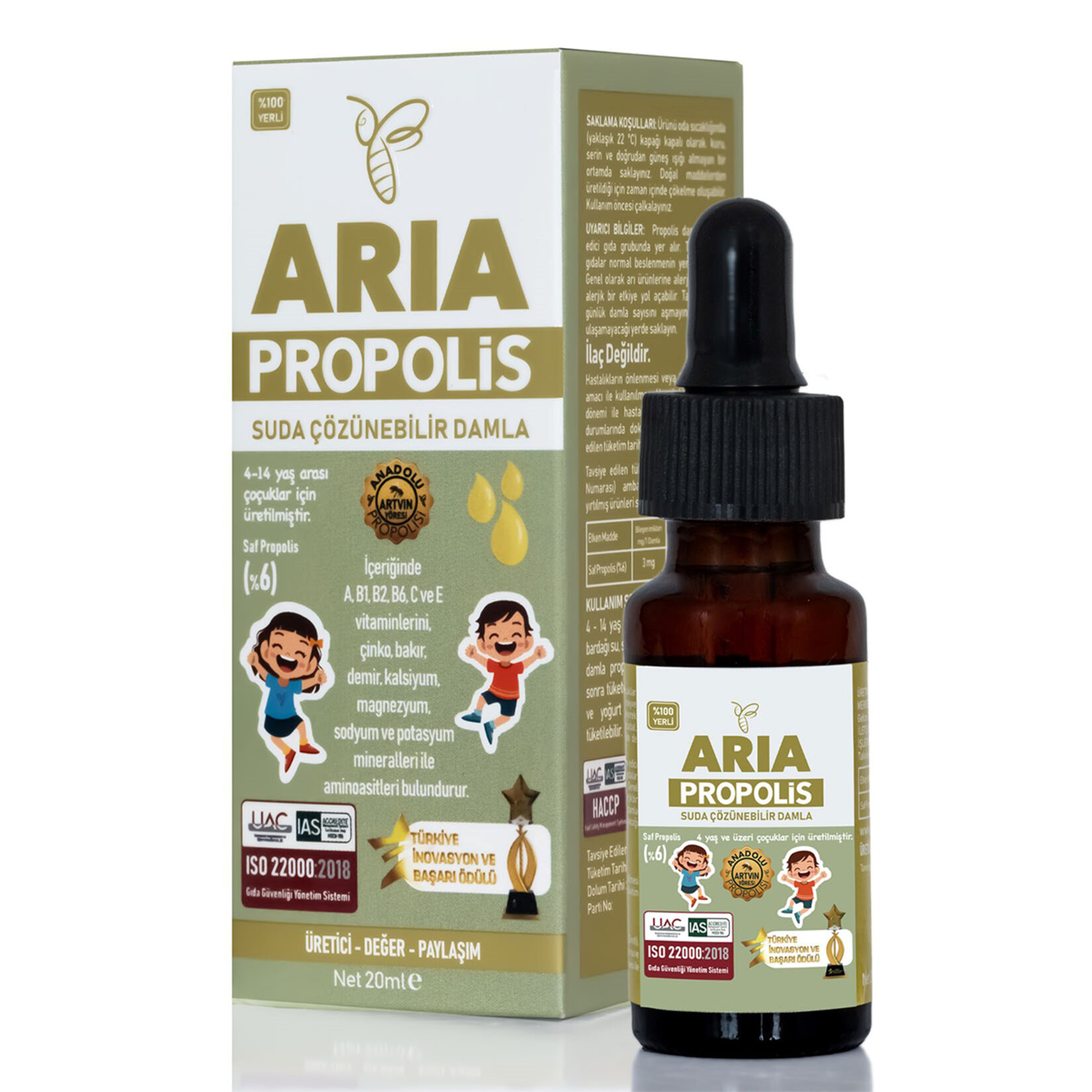 Aria Propolis %6 Suda Çözünebilir Damla 20 Ml - Görsel 1