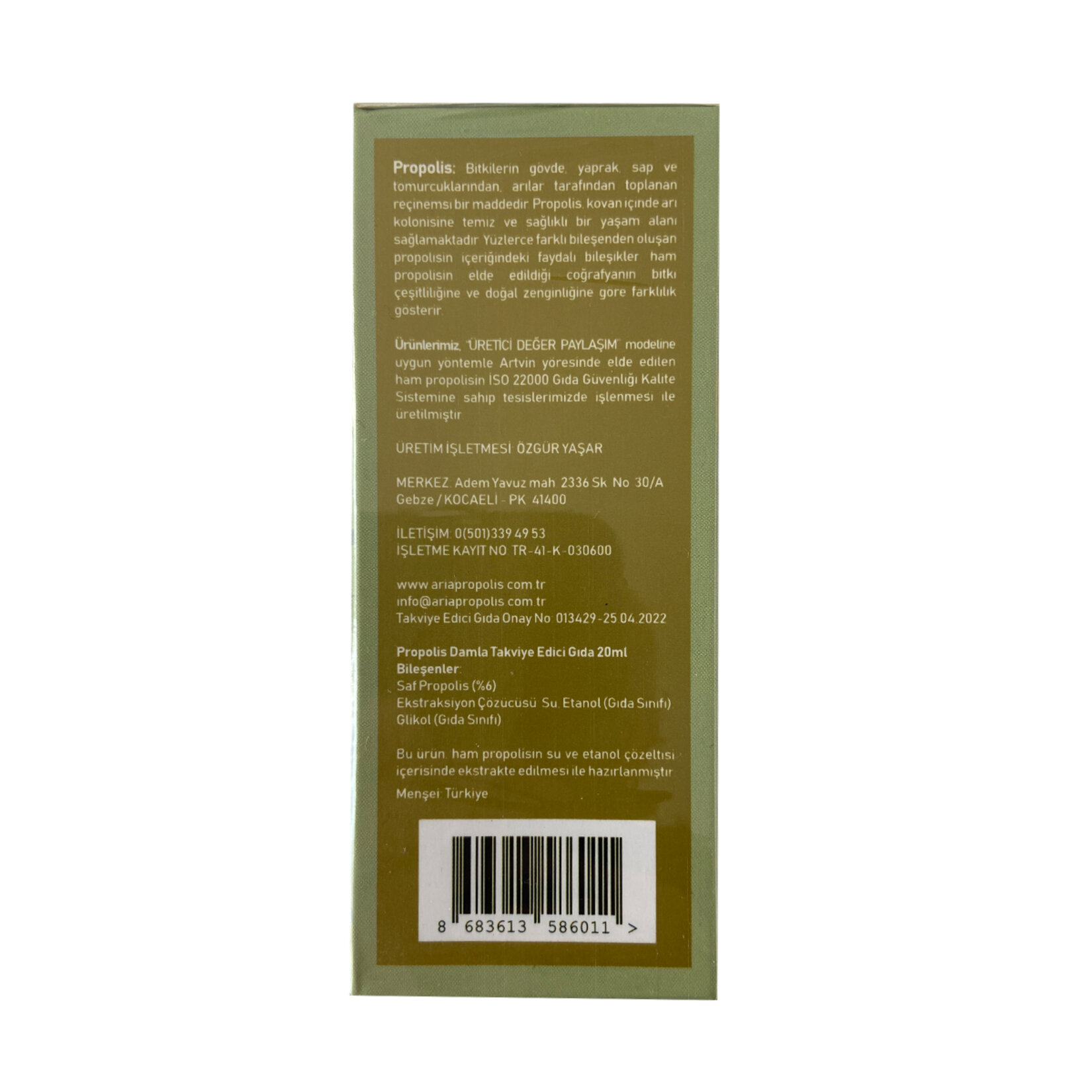 Aria Propolis %6 Suda Çözünebilir Damla 20 Ml - Görsel 2