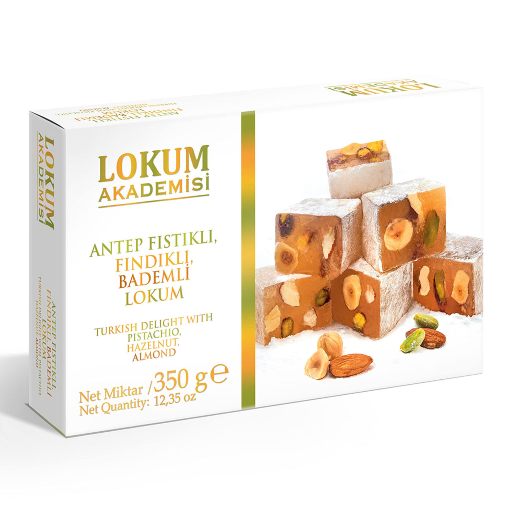 Lokum Akademisi Antep Fıstıklı Fındıklı Bademli Lokum 350G