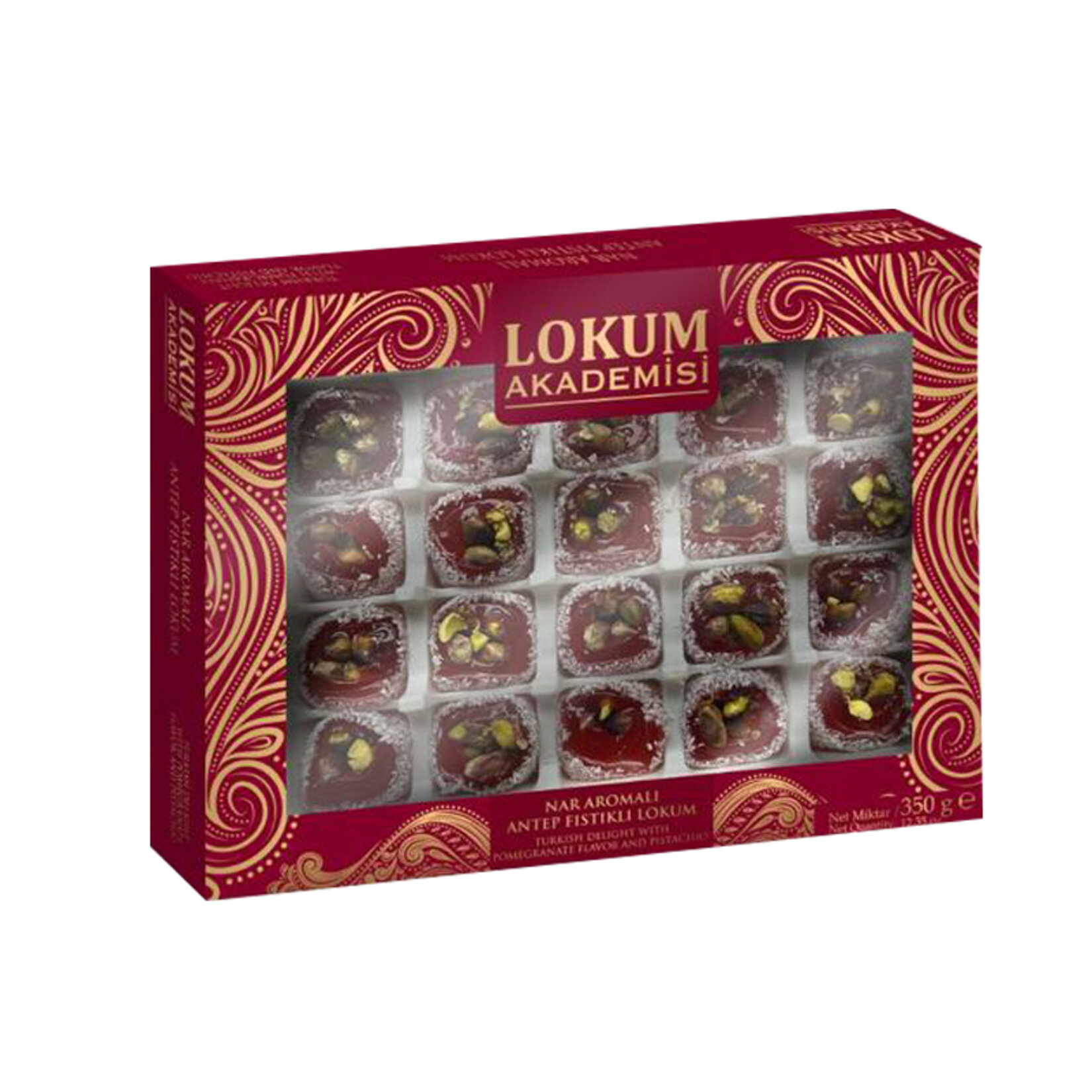 Lokum Akademisi Nar Aromalı Antep Fıstıklı Lokum 350 G