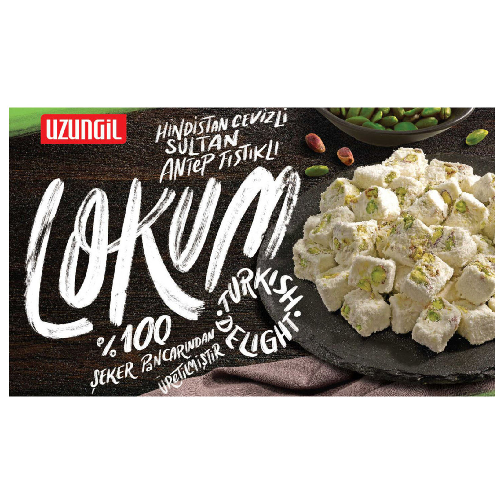 Uzungil Hindistan Cevizli Antep Fıstıklı Sultan Lokum 300G
