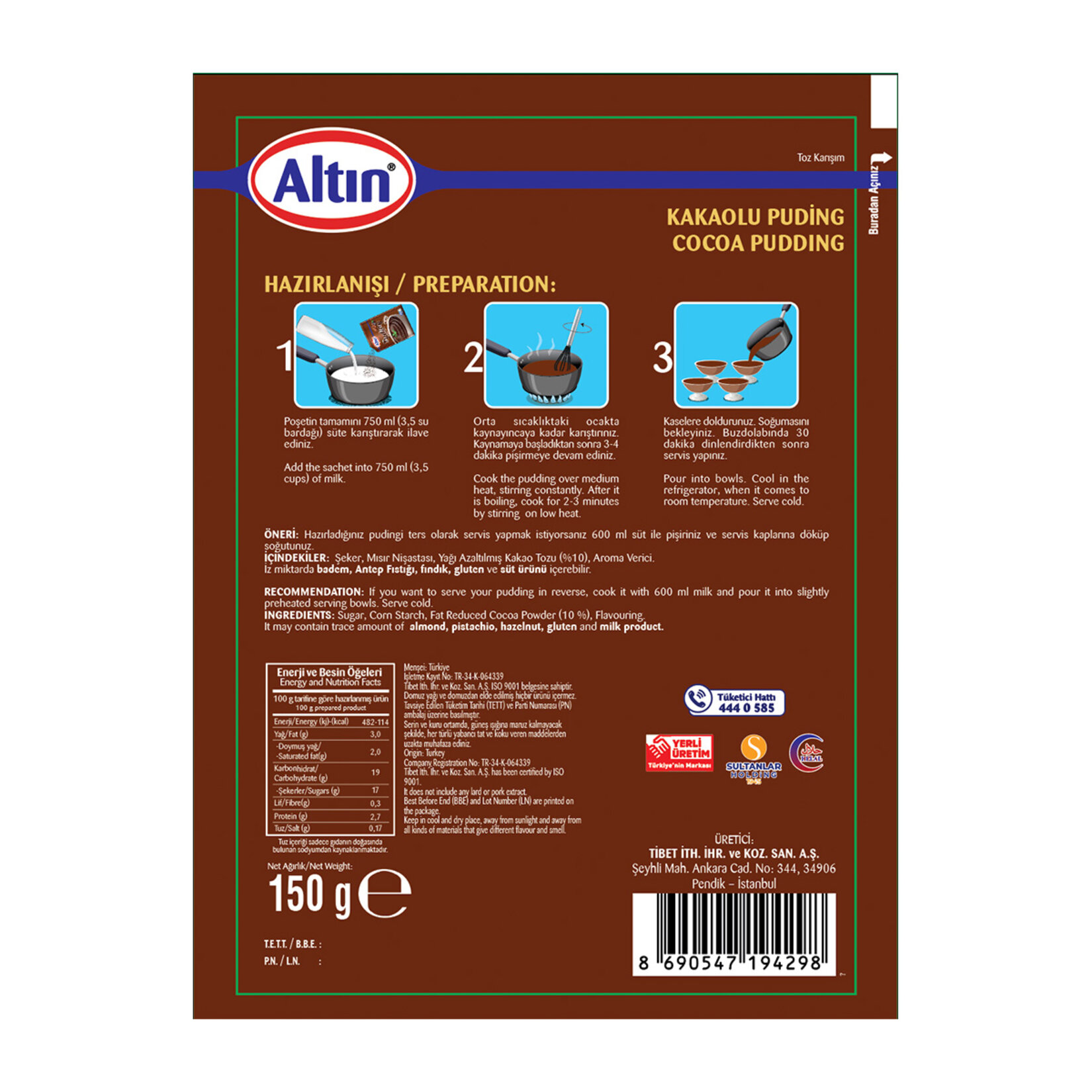 Altın Kakaolu Puding 150gr - Görsel 2