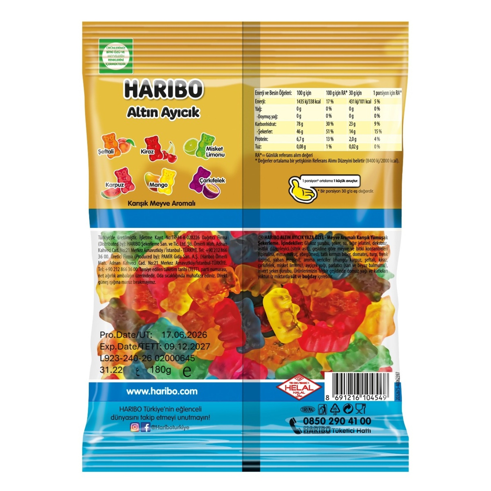 Haribo Altın Ayıcık Summer Edition Tropi 180 G - Görsel 2