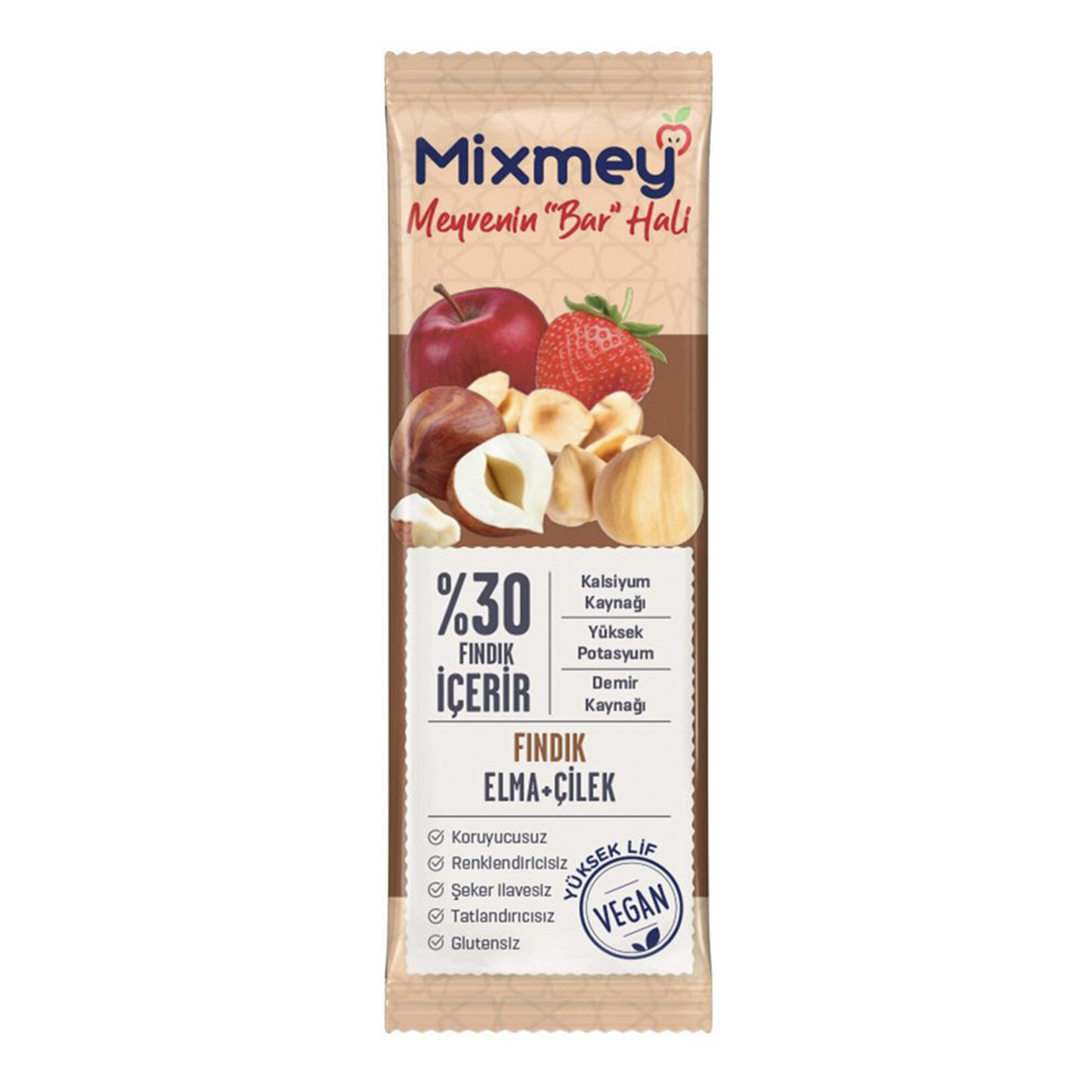 Mixmey Elmalı Çilekli Ve Fındıklı Meyve Bar 25 G - Görsel 1