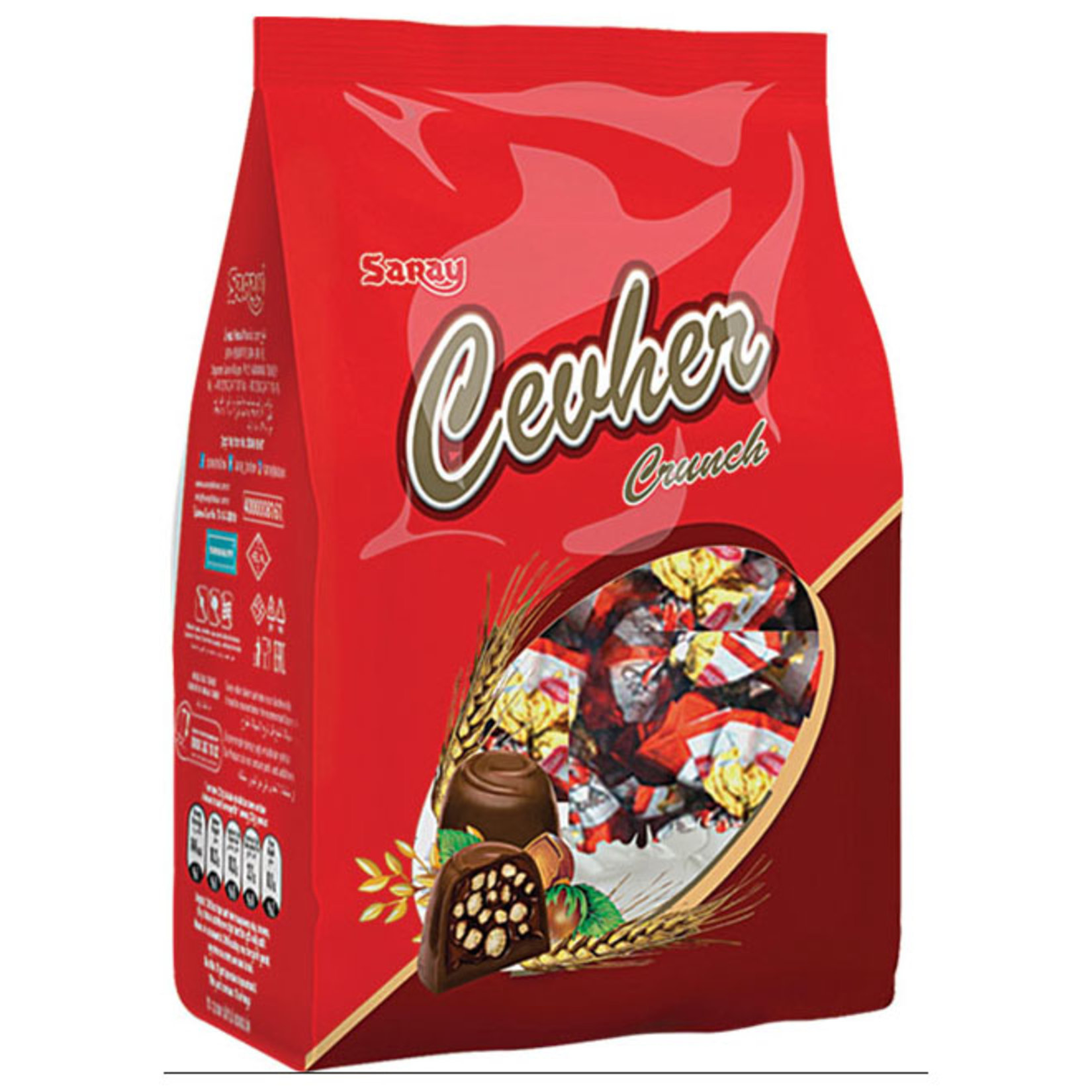 Saray Cevher Crunch Pirinç Patlaklı Kokolin 250 G