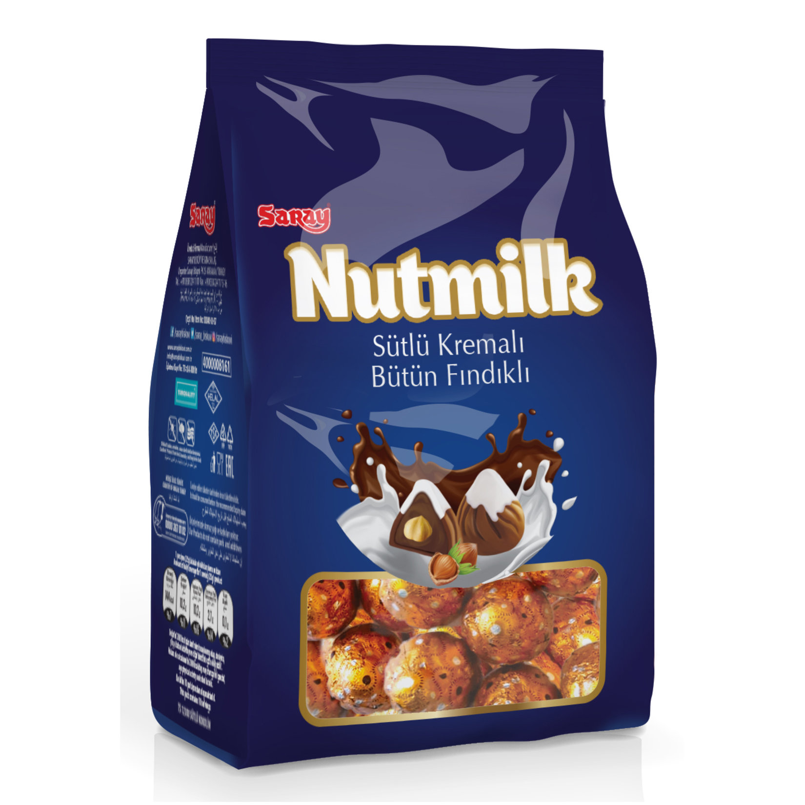 Saray Nutmilk Sütlü Kremalı Bütün Fındıkl Çik 250G