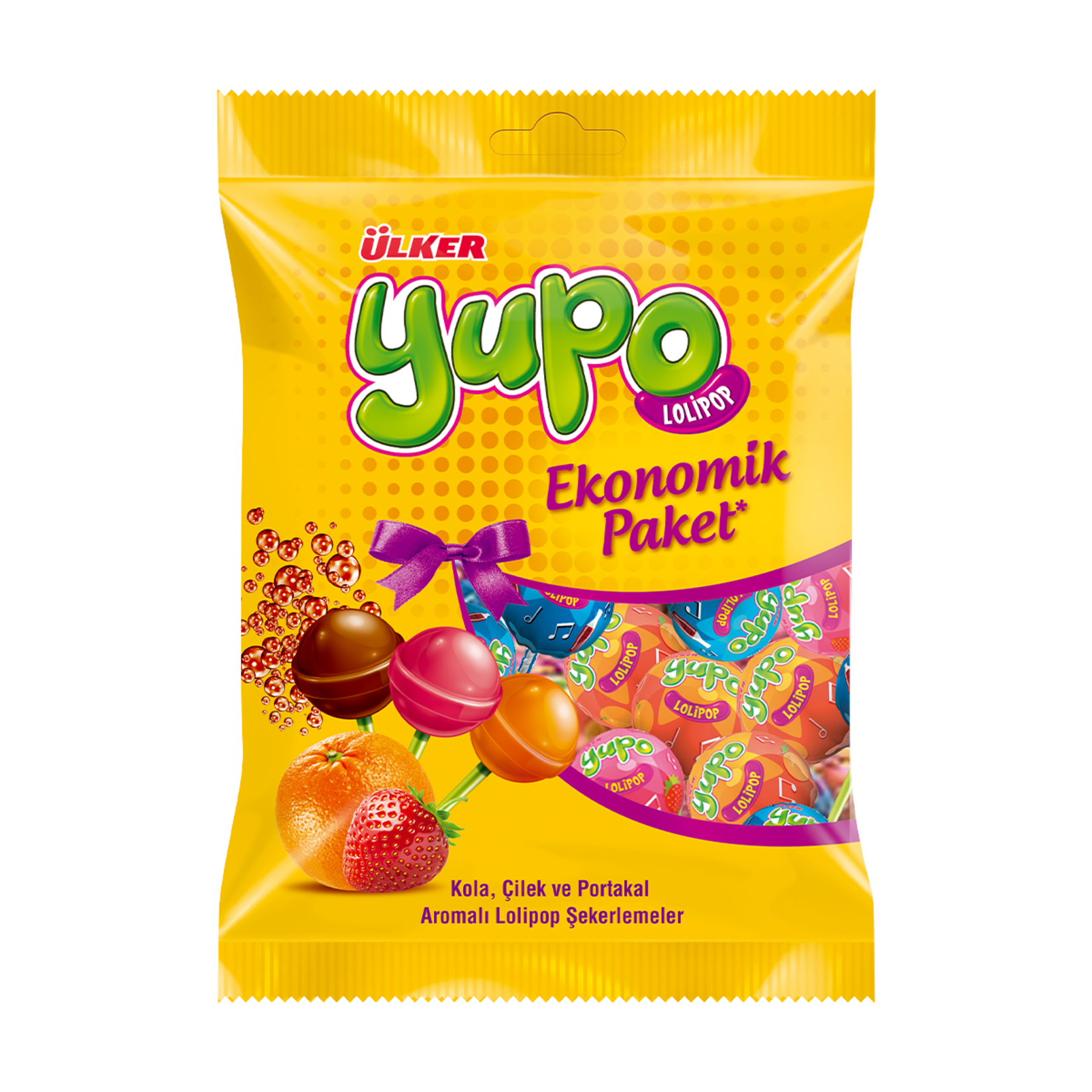 Ülker Yupo Kola-Çilek-Portakal Aromalı Lolipoplar 275 G