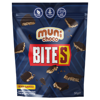 Muni Choco Bites Bitter Çikolatalı Karabuğday Patlağı 50 g