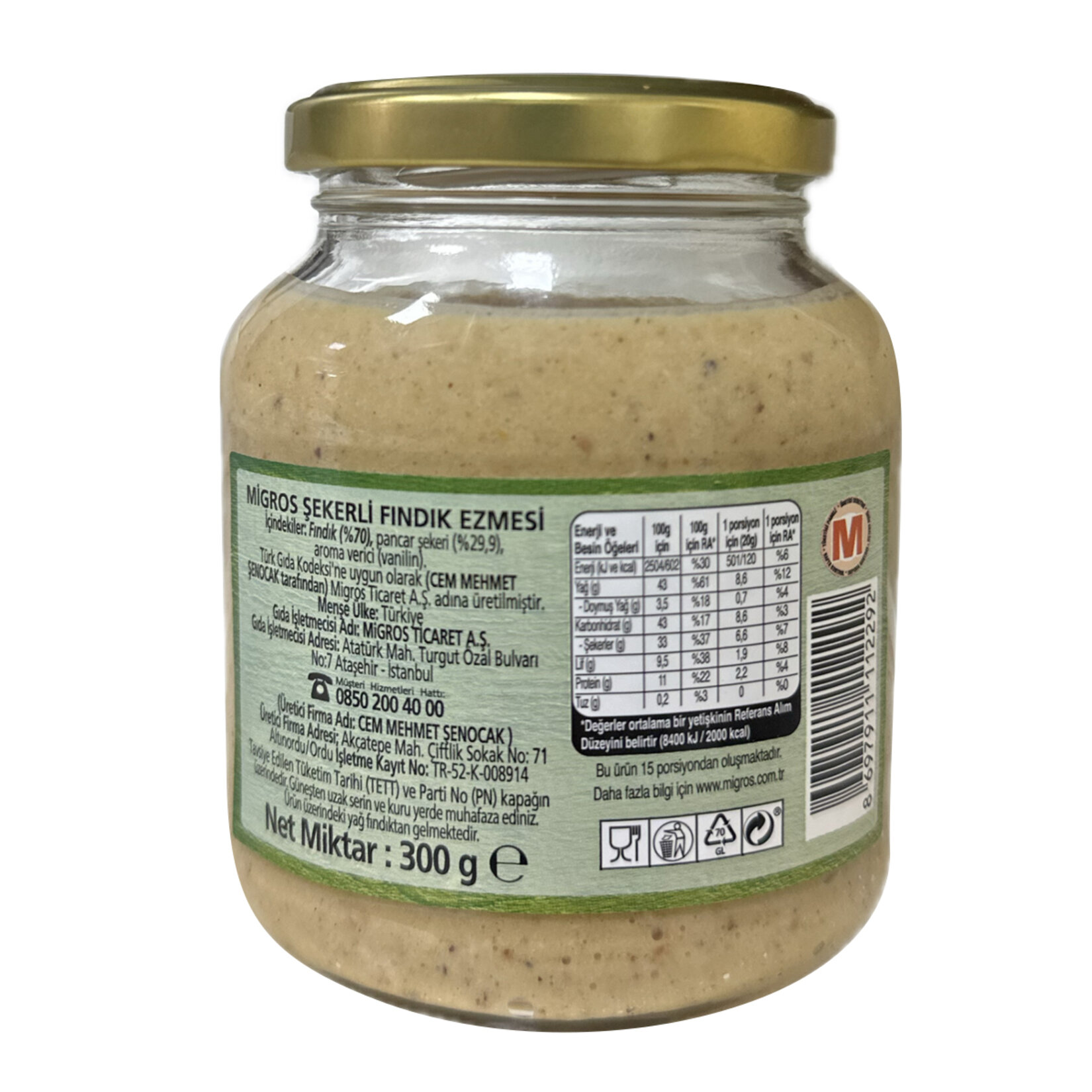 Migros Şekerli Fındık Ezmesi 300G - Görsel 2