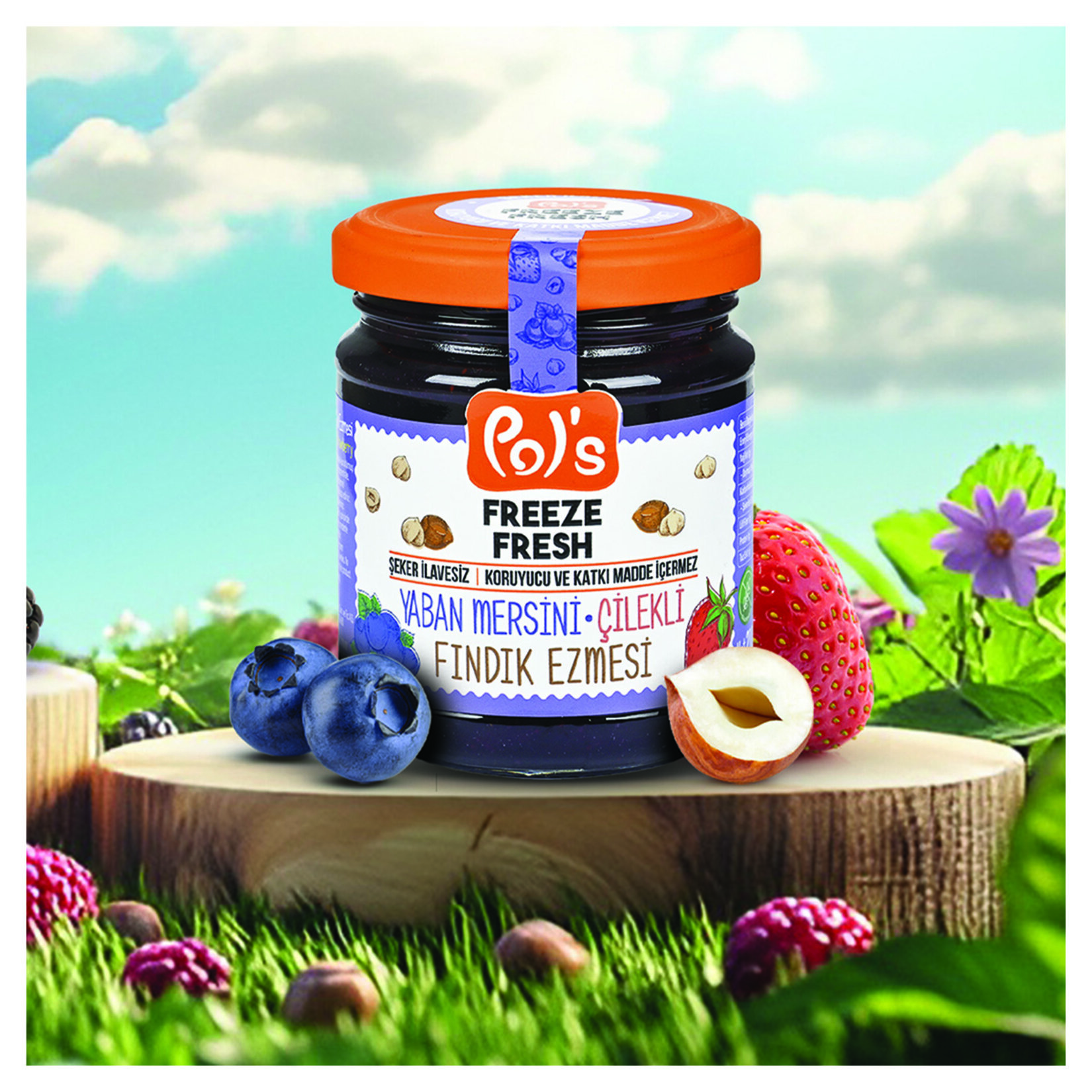 Pol's Freeze Fresh Yaban Mersinli Çilekli Fındık Ezmesi 210 G - Görsel 2