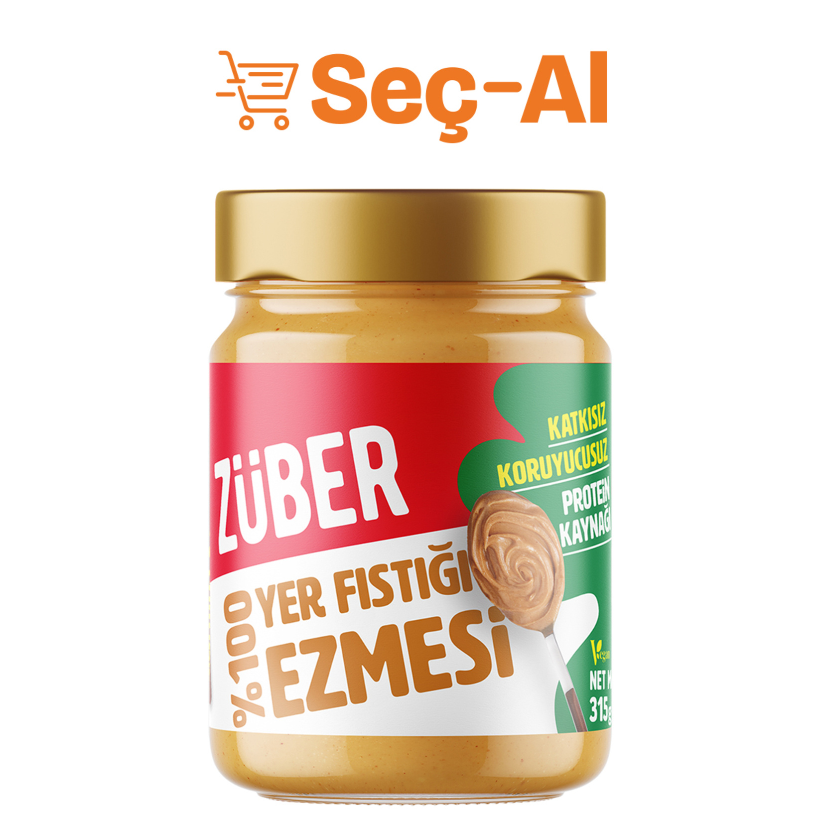 Züber %100 Fıstık Ezmesi 315 G - Görsel 1