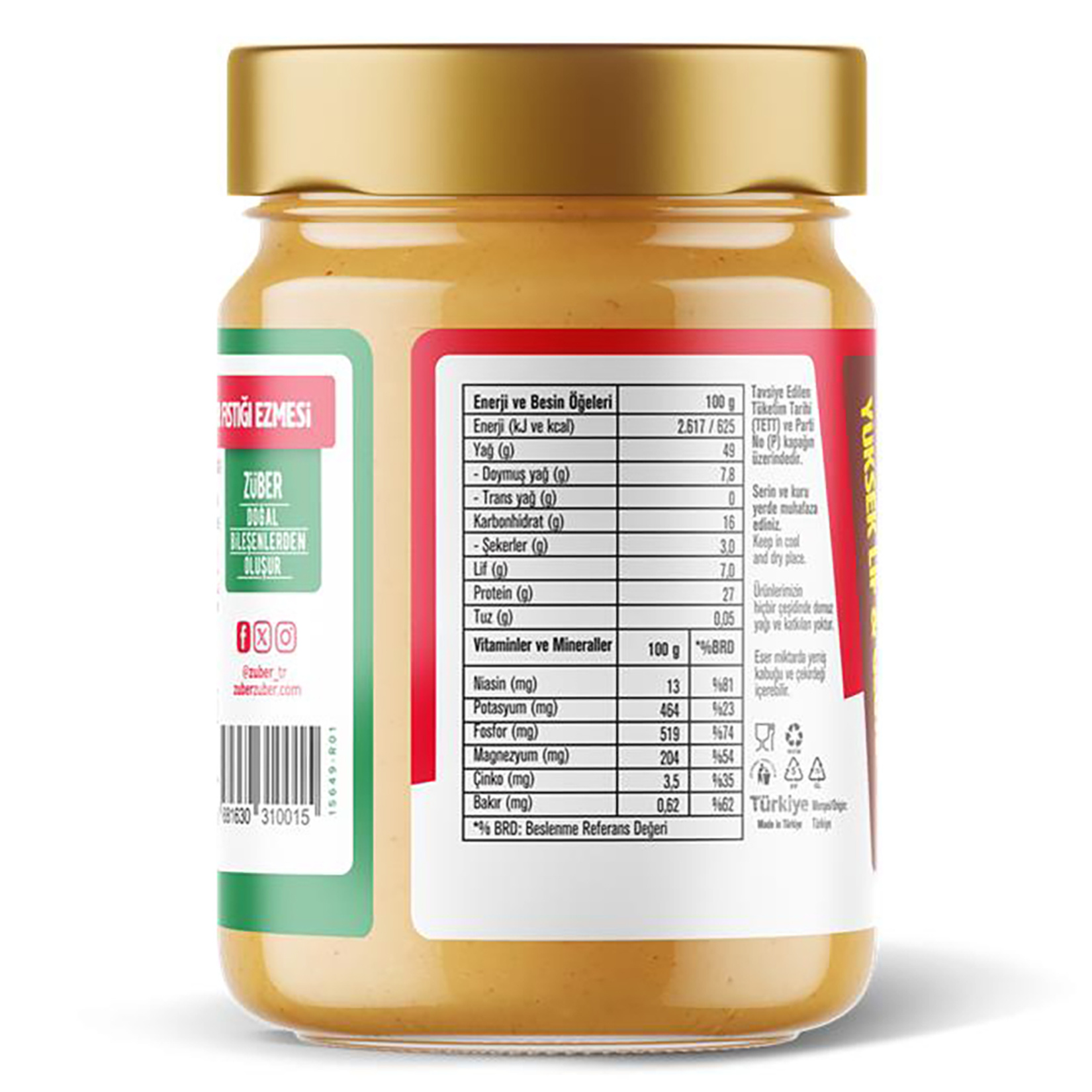 Züber %100 Fıstık Ezmesi 315 G - Görsel 2