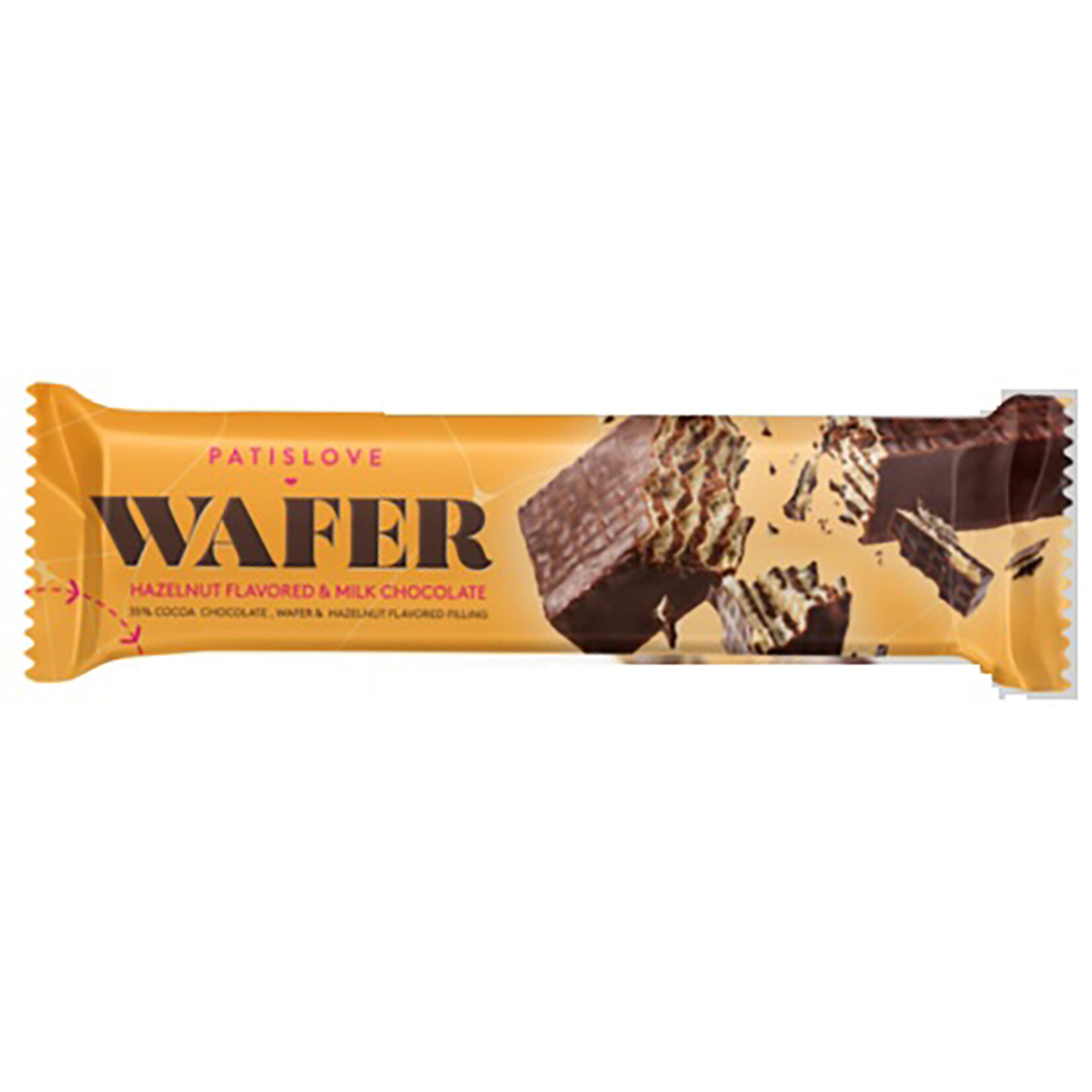 Patislove Fındık Aromalı Sütlü Çikolata Kaplı Gofret 36 G - Görsel 1