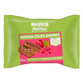 Migros Ekstra Çilekli Matchalı Gofret 32 G