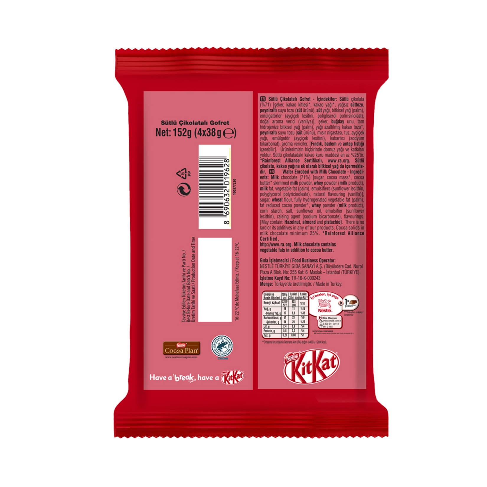 Kitkat Chunky Sütlü Çikolatalı Gofret 4 x 38 G - Görsel 2