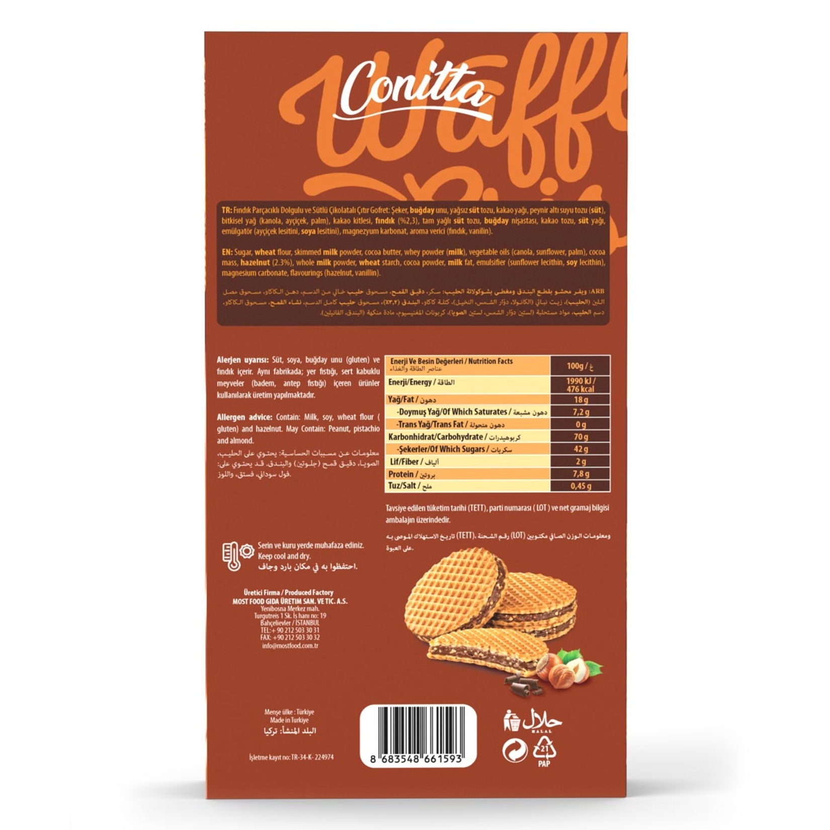 Conitta Waffle Crisps Fındıklı 100 G - Görsel 2