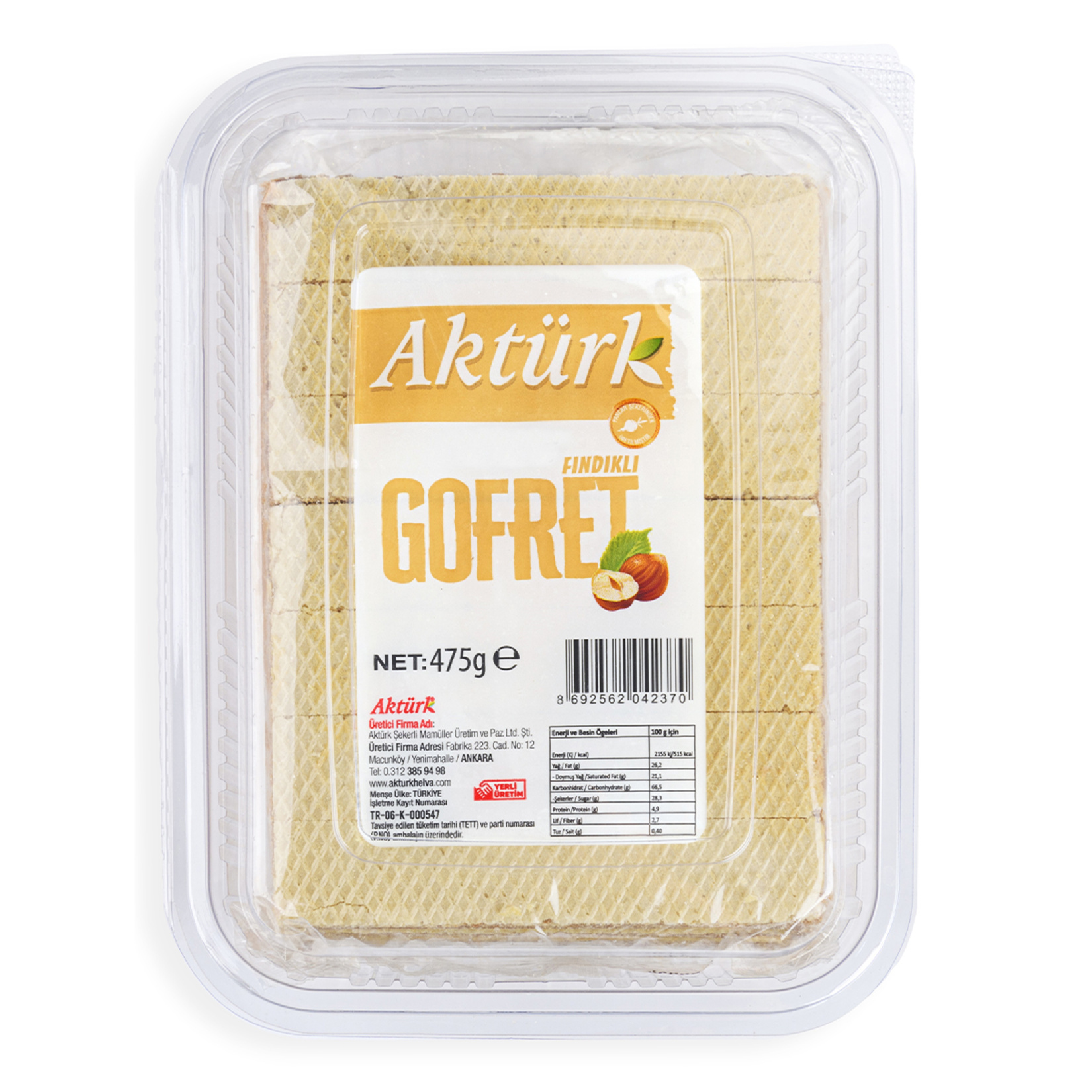 Aktürk Fındıklı Gofret 475 G