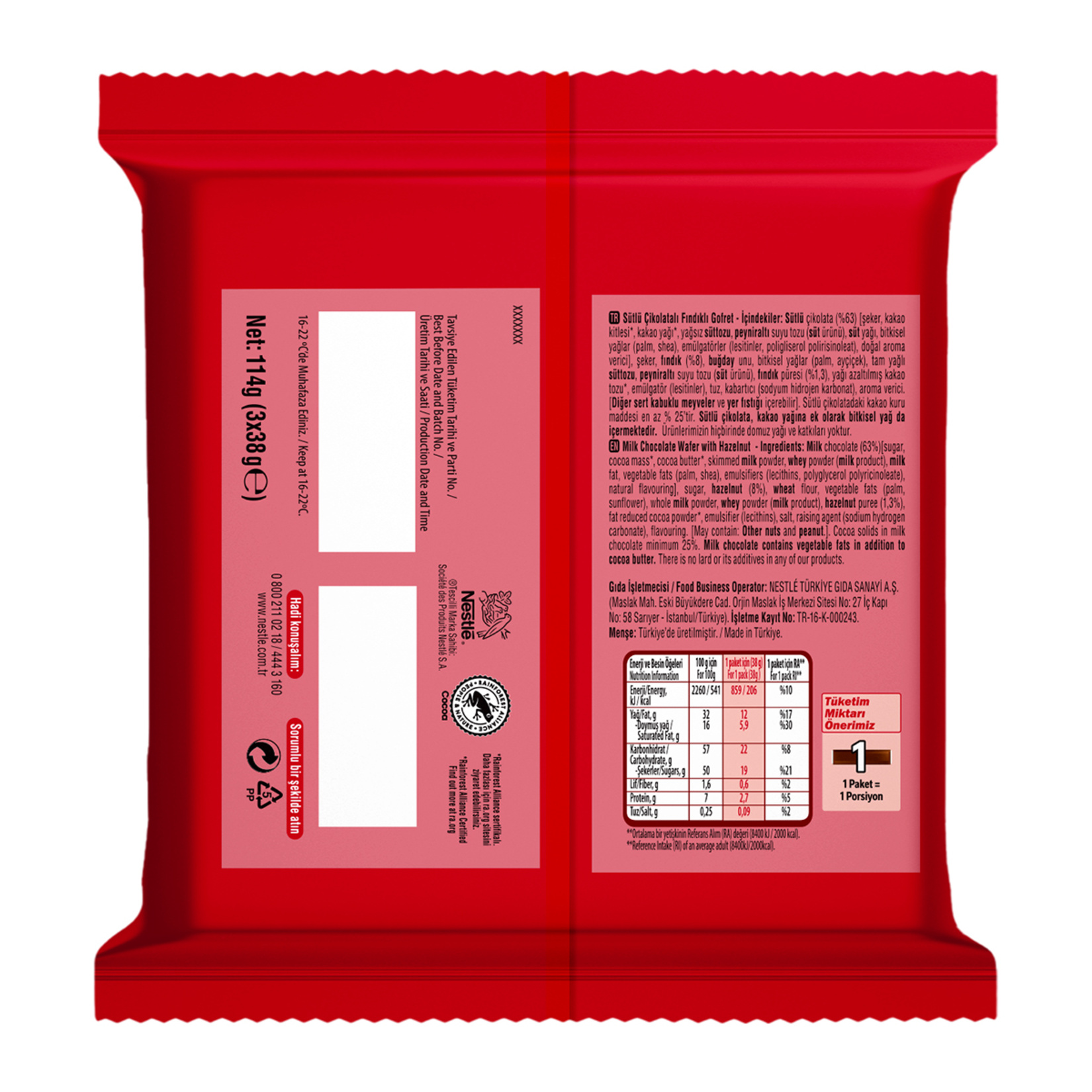 Nestle Kitkat Chunky Hazelnut 3'lü 3 x 38 G - Görsel 2