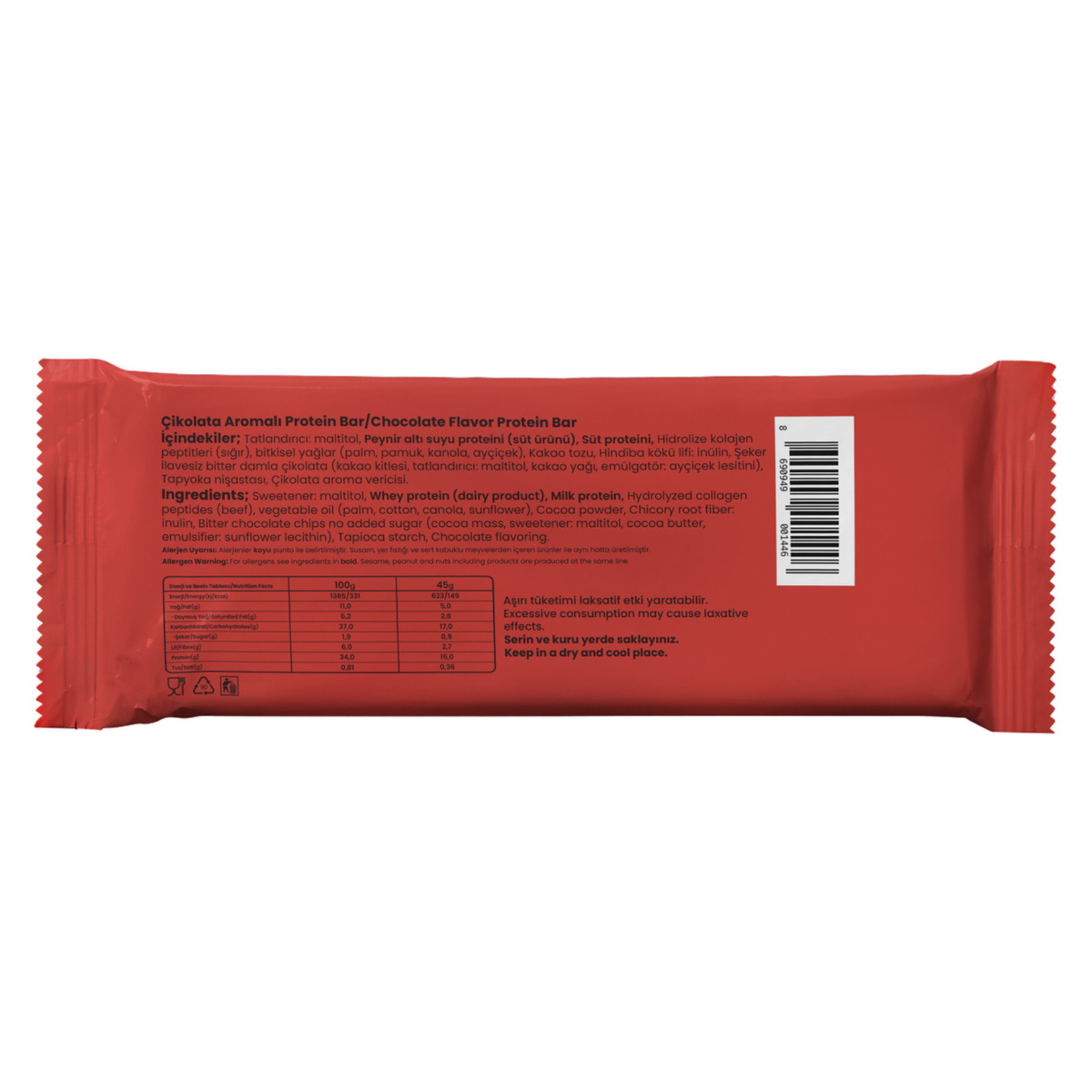 Bahs Chocolate Brownie Protein Bar 45 G - Görsel 2