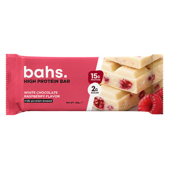 Bahs White Chocolate Raspberry Protein Bar 45 G