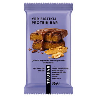 Trubar Çikolata Kaplamalı Yer Fıstığı Ezmesi Protein Bar 50 g