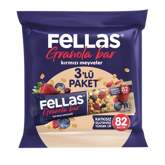 Fellas Kırmızı Meyveli Granola Bar 3 x 23 g