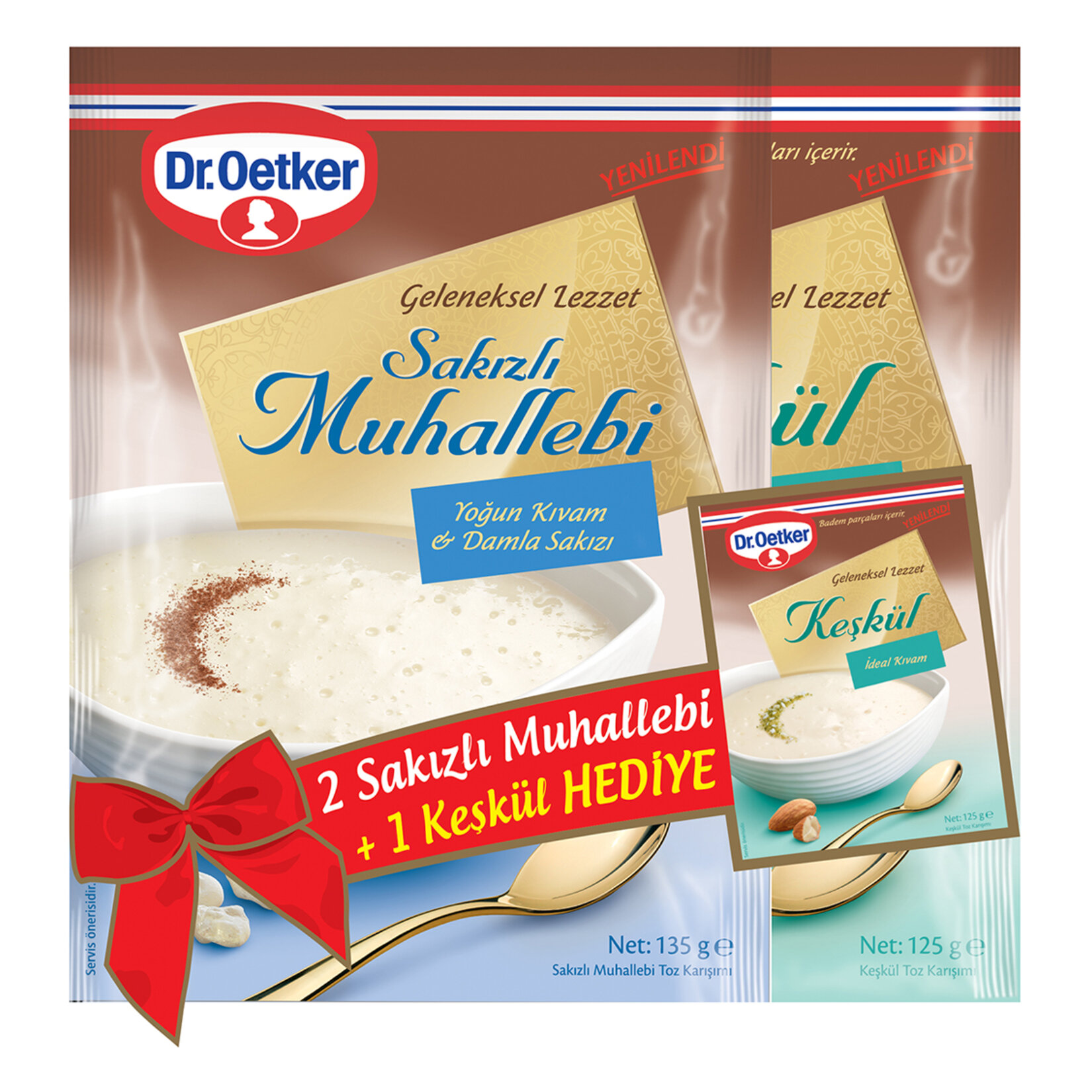 Dr.Oetker Sakızlı Muhallebi 2 x 135 G + Keşkül 125 G Hediyeli