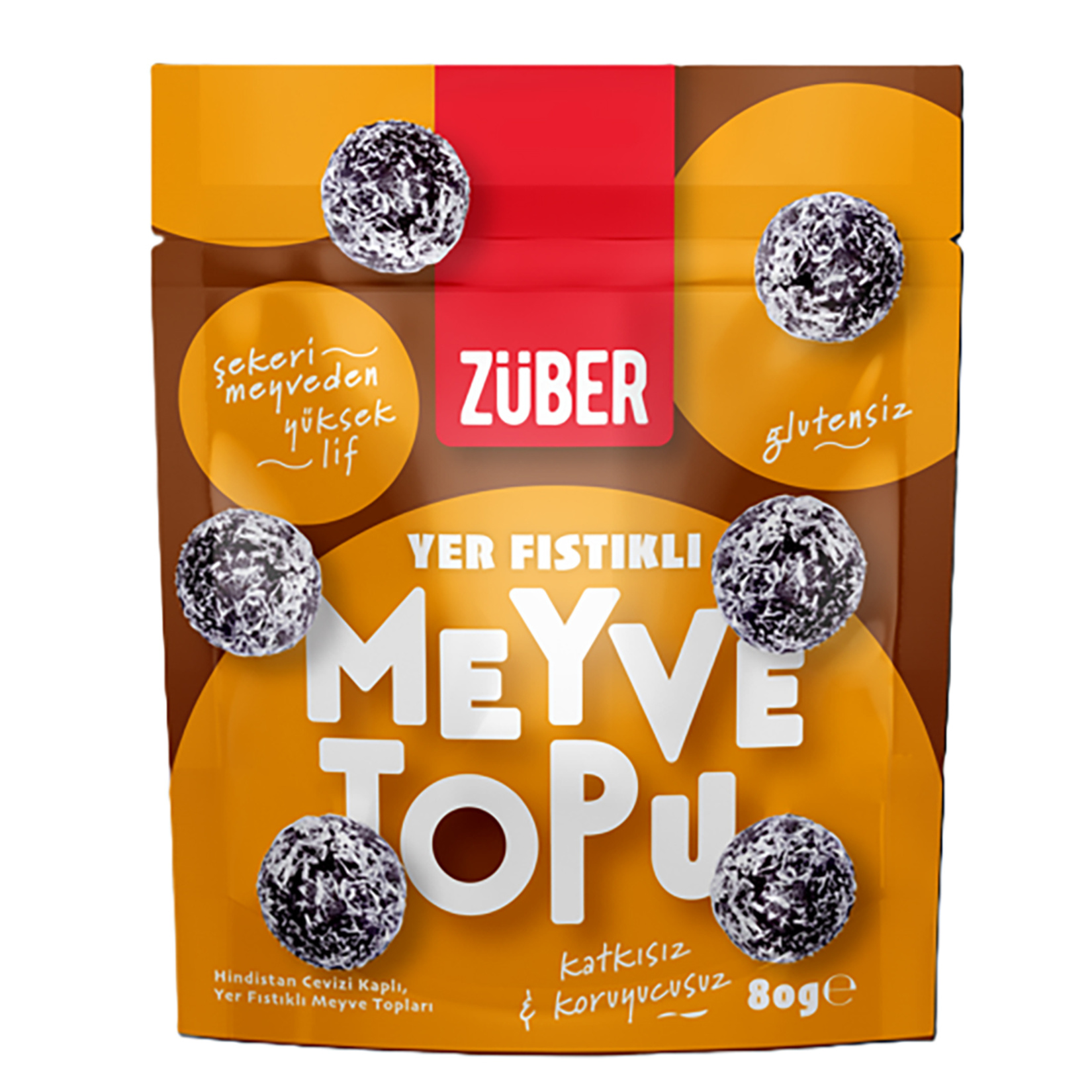 Züber Yer Fıstıklı Meyve Topu 80 G