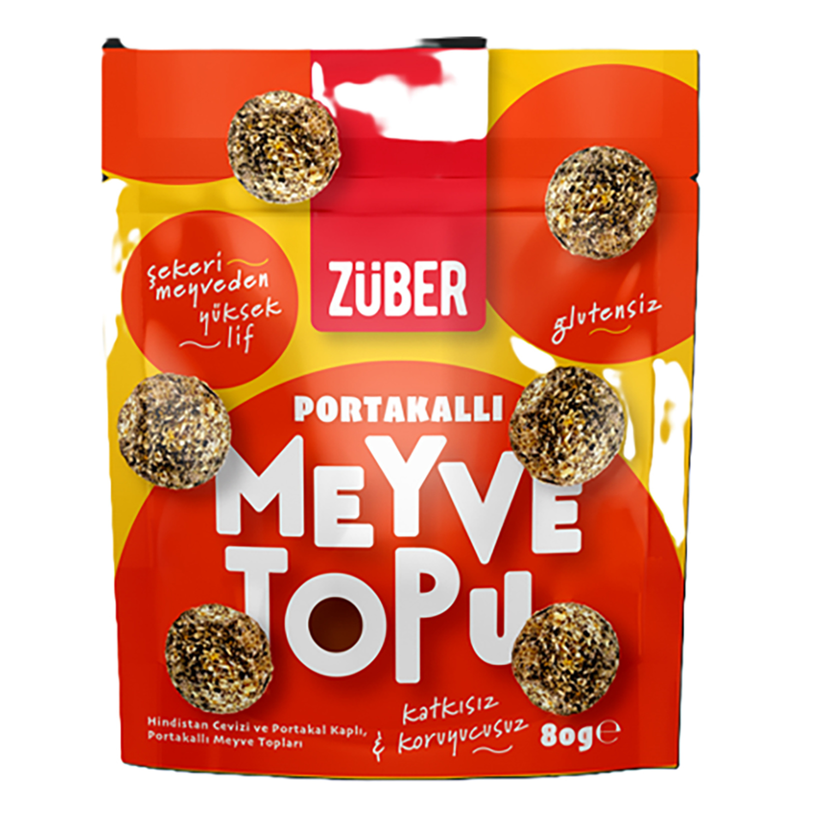 Züber Portakallı Meyve Topu 80 G