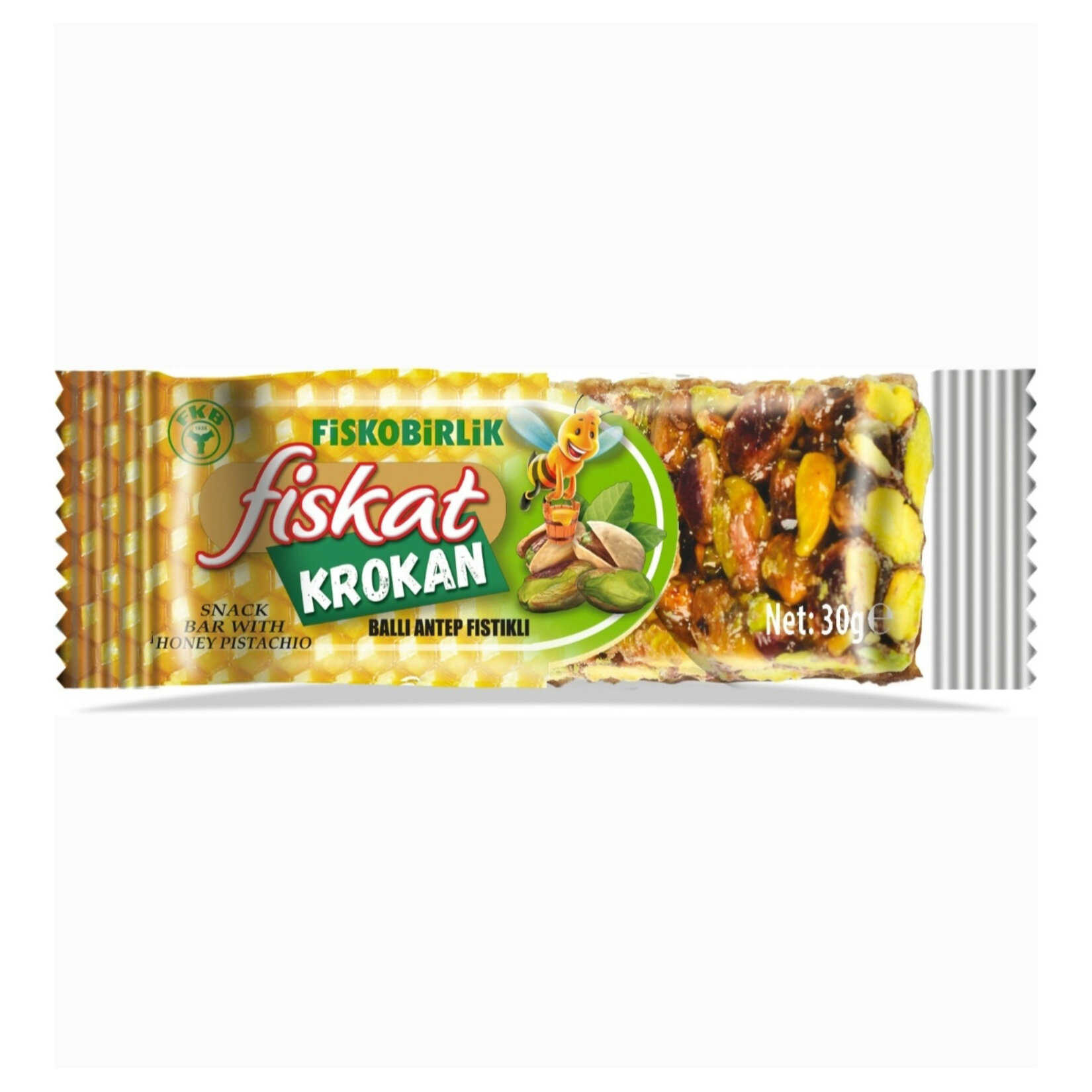 Fiskobirlik Fiskat Ballı Antep Fıstıklı Krokan 30G