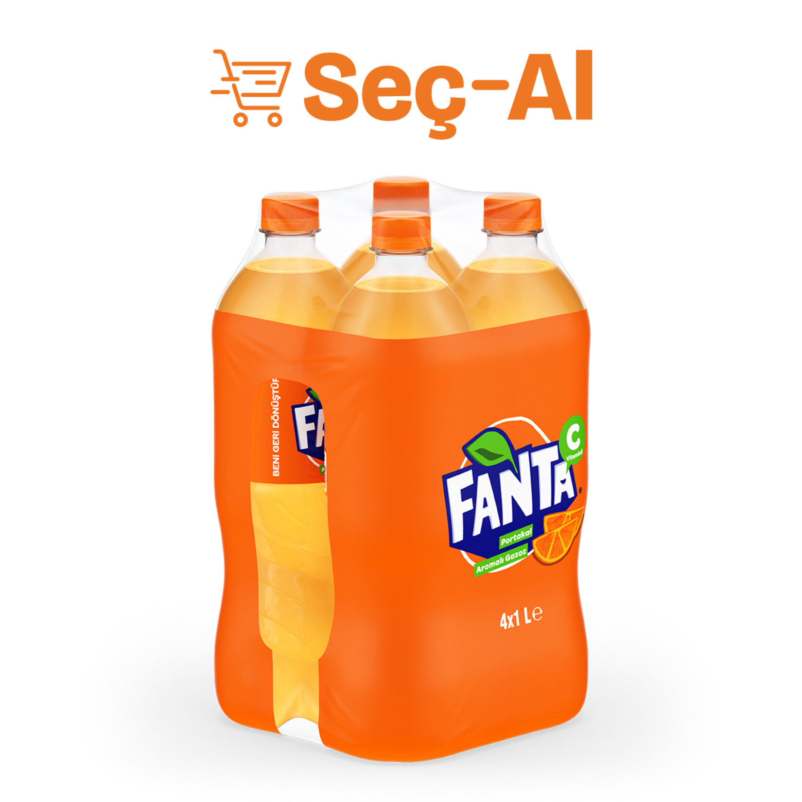 Fanta Portakal Aromalı Pet 4x1 L - Görsel 1