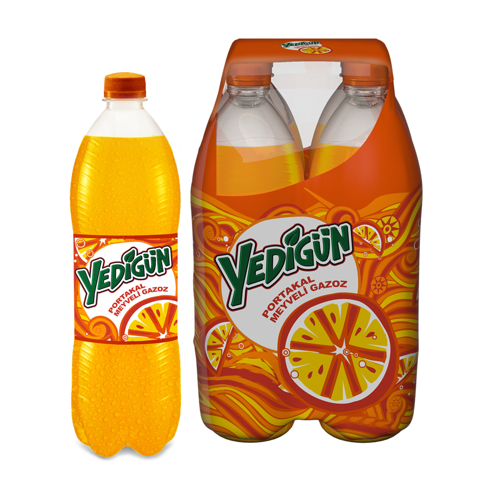 Yedigün Özel Lezzet Tatlı Portakal Aromalı Gazoz Pet 4 x 1 L