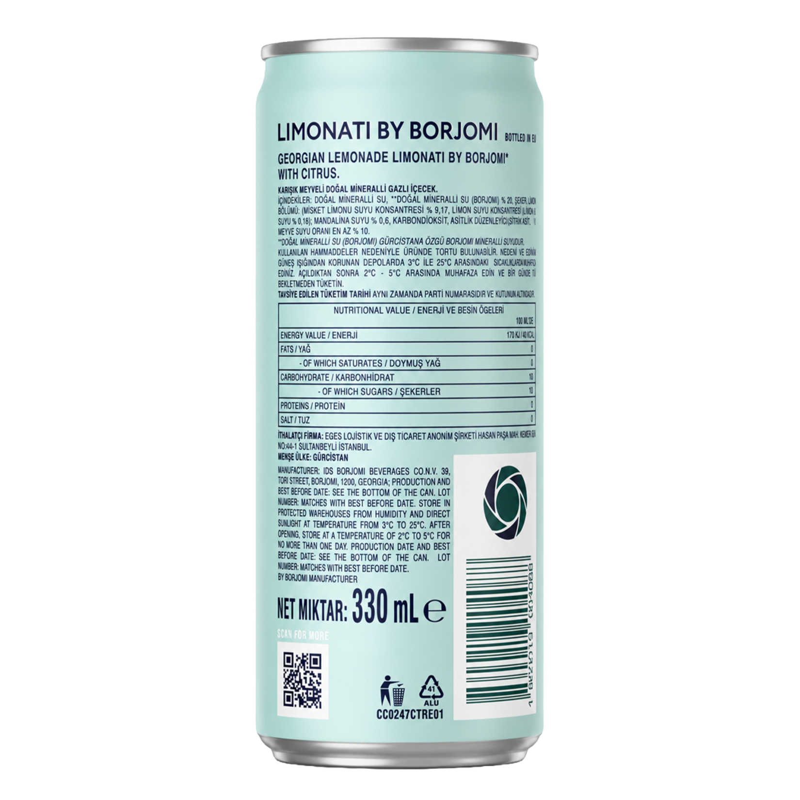 Borjomi Limonatı Karışık Meyve Gazlı İçecek 330 Ml - Görsel 2