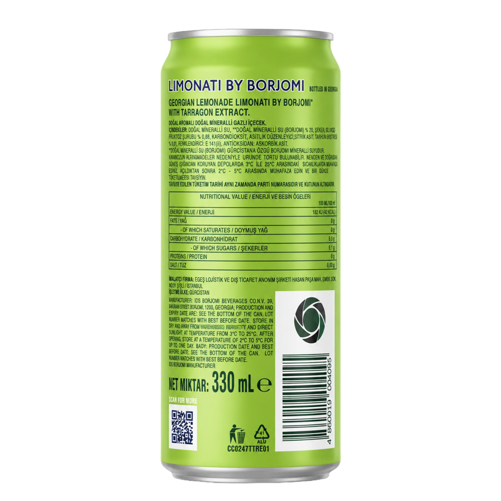 Borjomi Limonatı Tarhun Aromalı Gazlı İçecek 330 Ml - Görsel 2
