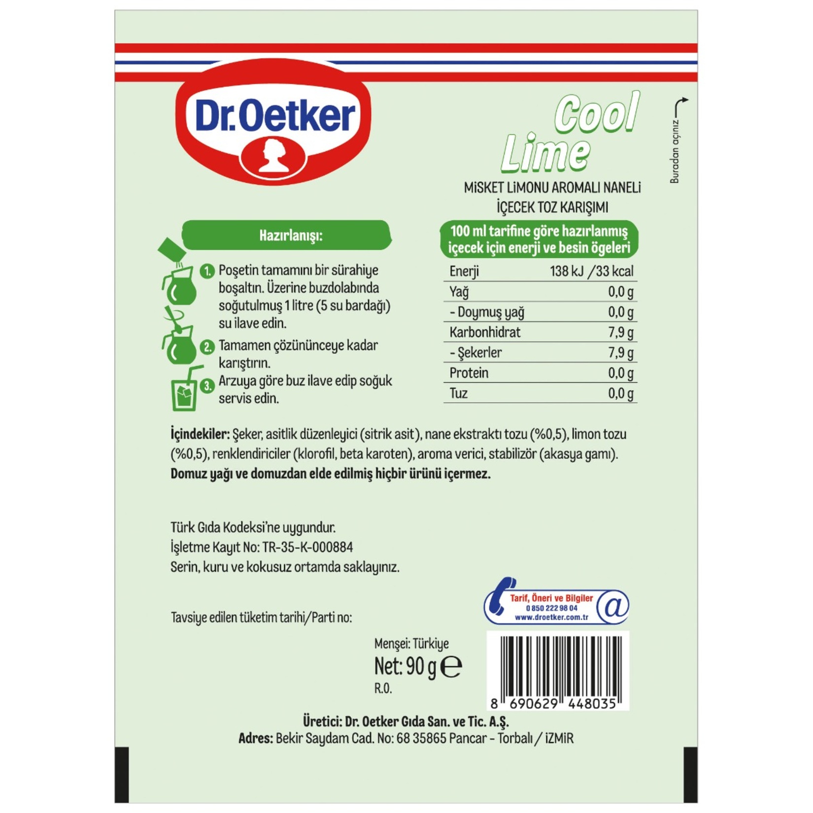 Dr.Oetker Cool Lime Toz Karışımı 90 G - Görsel 2