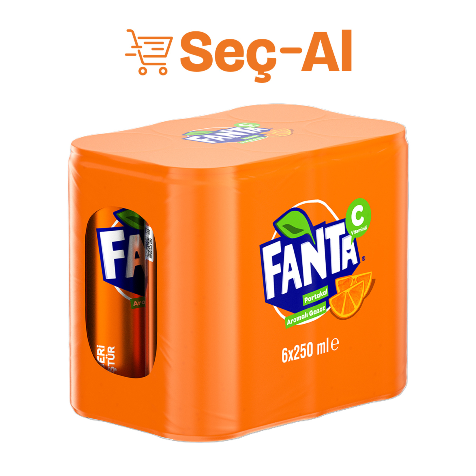 Fanta Portakal Aromalı Kutu 6 x 250 Ml - Görsel 1