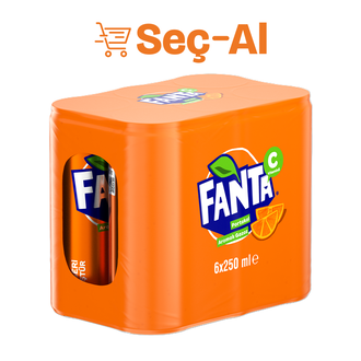 Fanta Portakal Aromalı Kutu 6 x 250 Ml