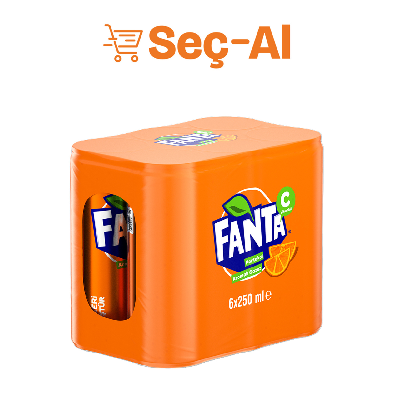 Fanta Portakal Aromalı Kutu 6 x 250 Ml - Görsel 1