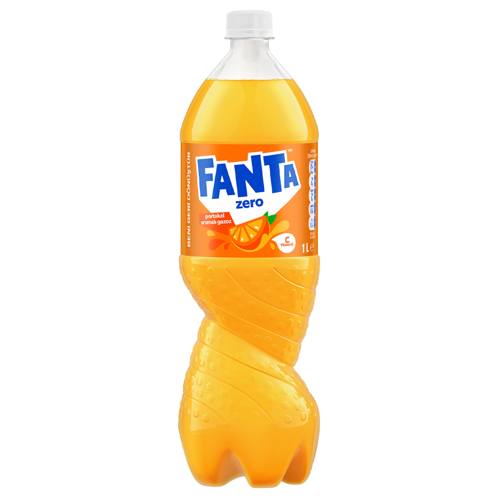 Fanta Zero Portakal Aromalı Gazoz 1 L