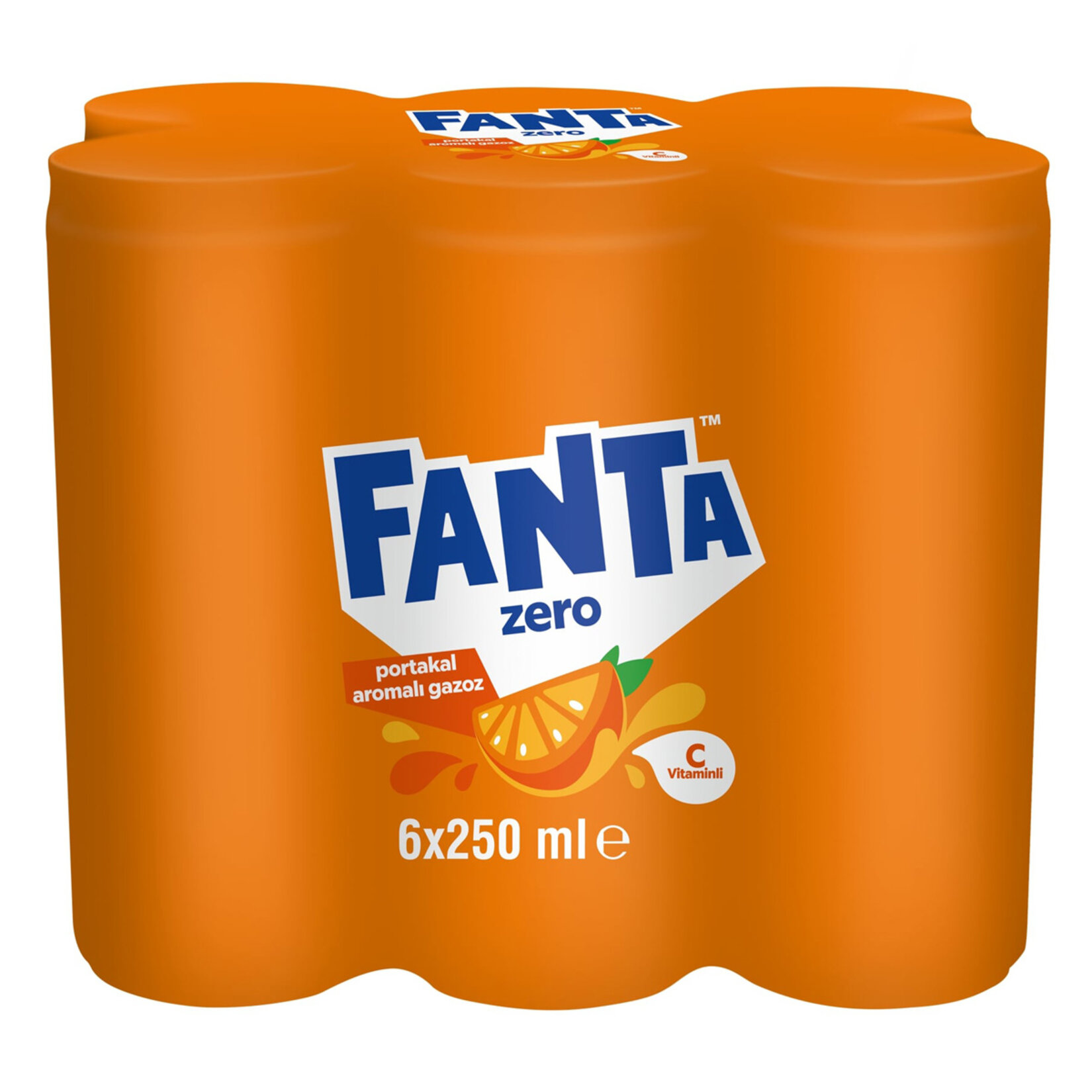 Fanta Zero Portakal Aromalı Gazoz 6x250 Ml