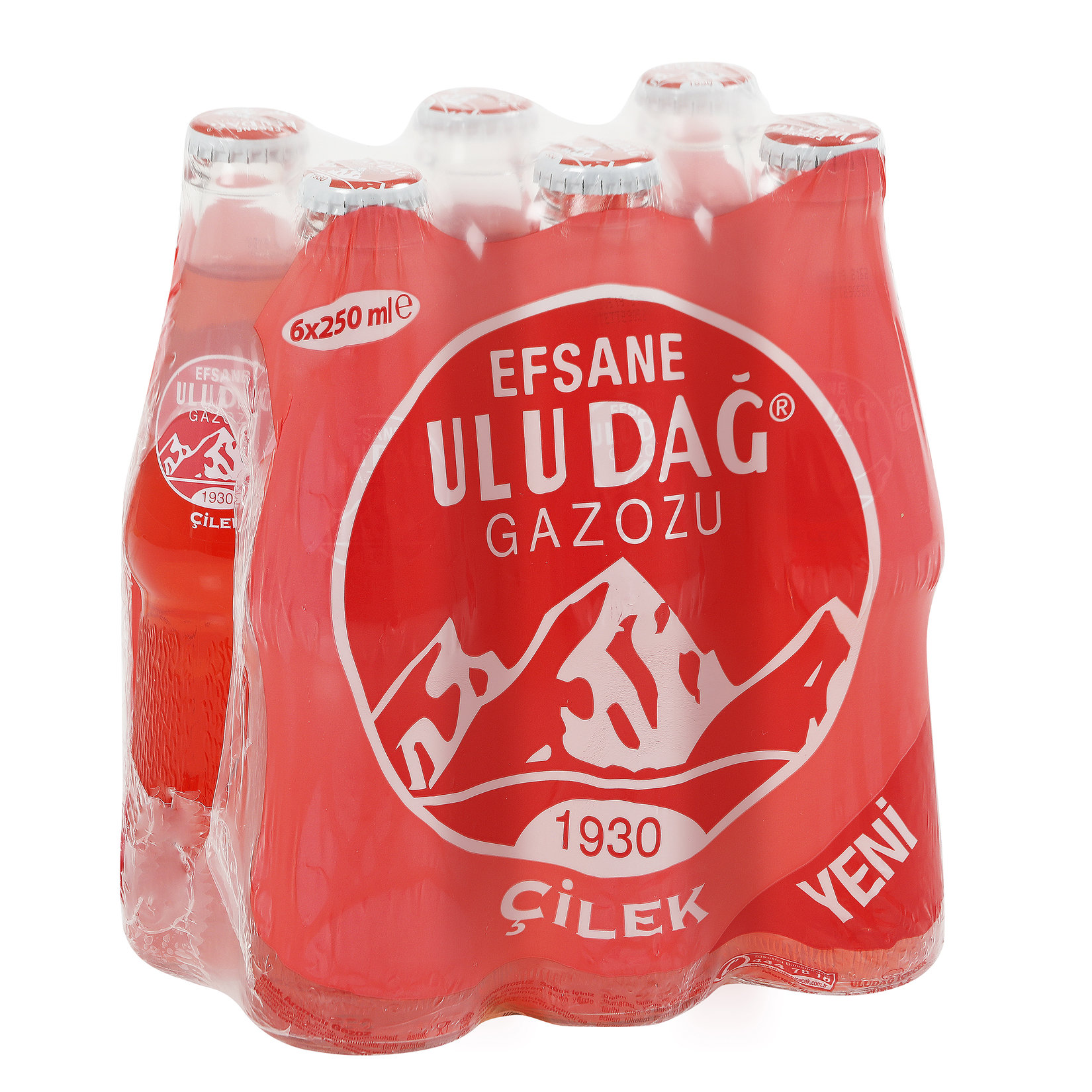 Uludağ Efsane Çilek Aromalı Gazoz 6X250 Ml