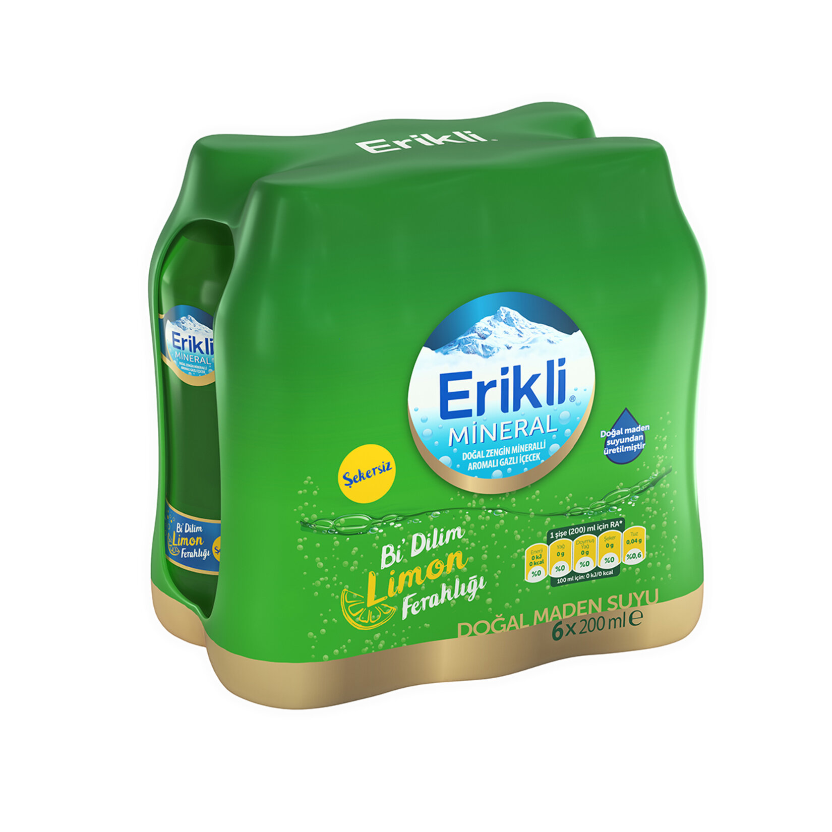 Erikli Bi Dilim Limon Zengin Mineralli Gazlı İçecek 6X200 Ml