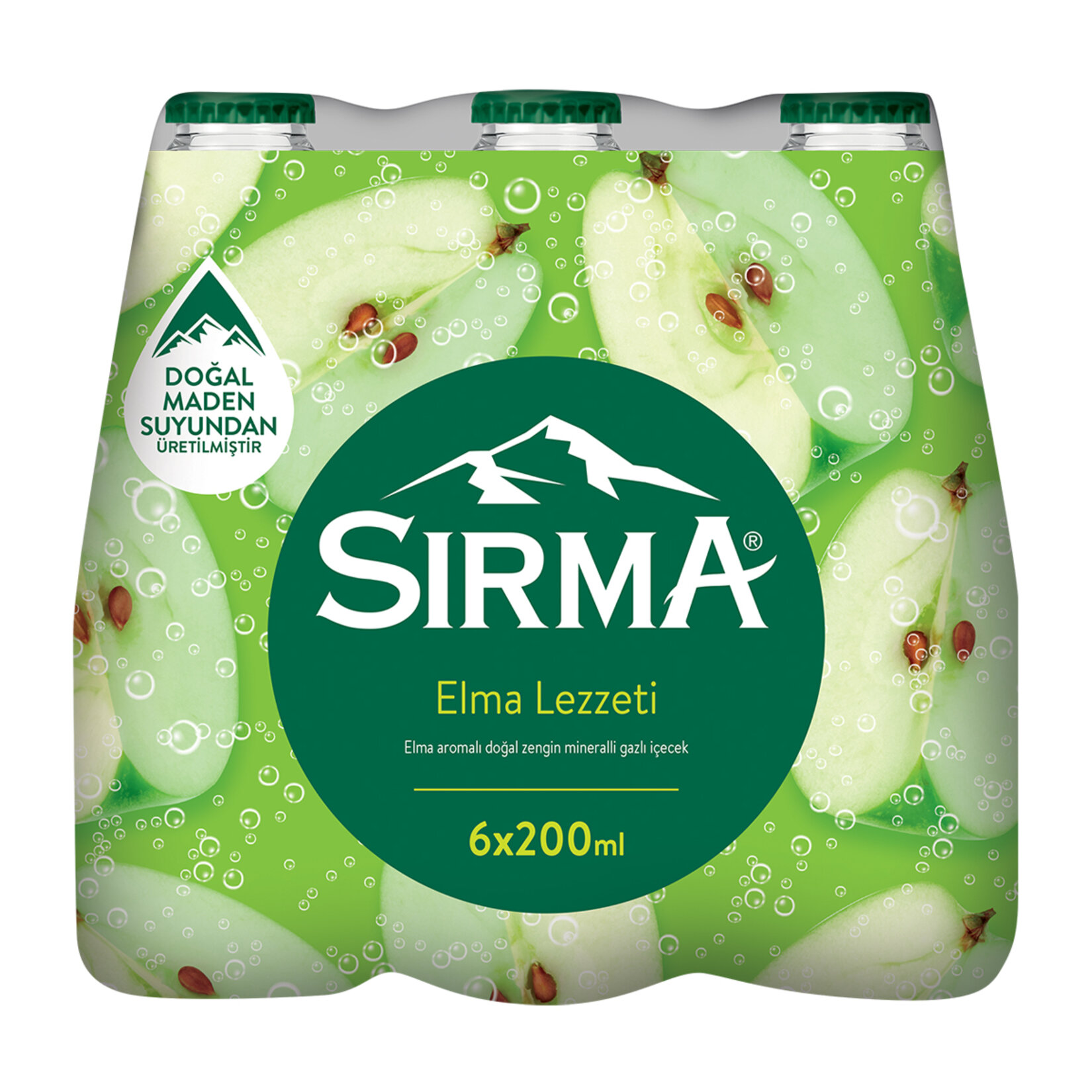 Sırma C+ Elmalı Doğal Maden Suyu 6x200 Ml - Görsel 1