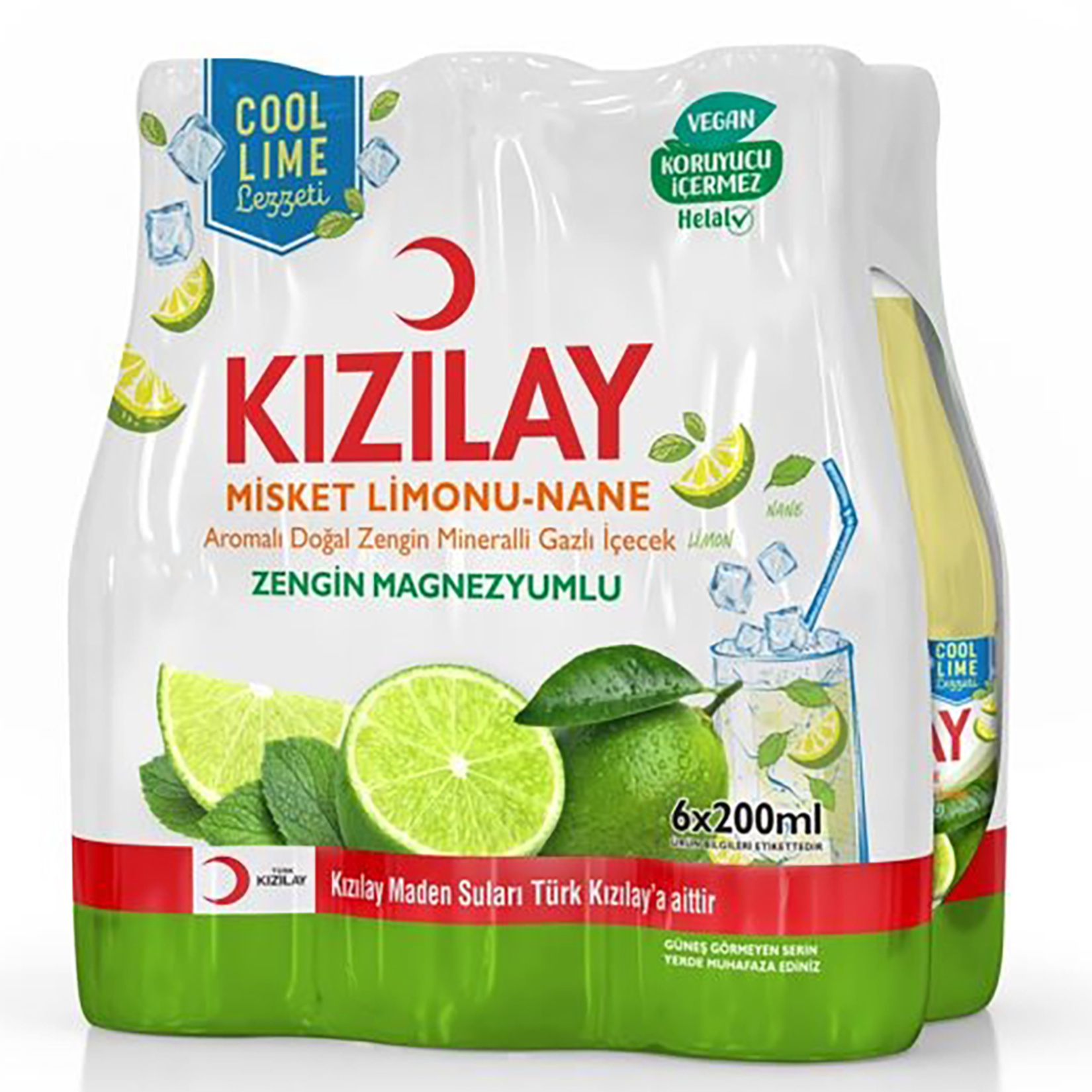 Kızılay Misket Limon ve Nane Aromalı Maden Suyu 6 x 200 Ml